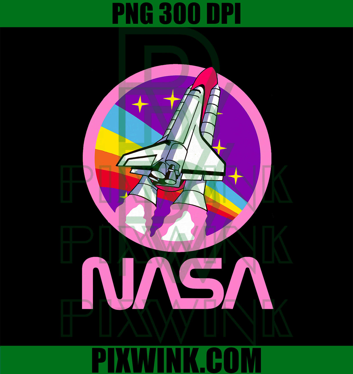 Nerdy NASA Rainbow Rocket Launch Girls Science Teacher PNG