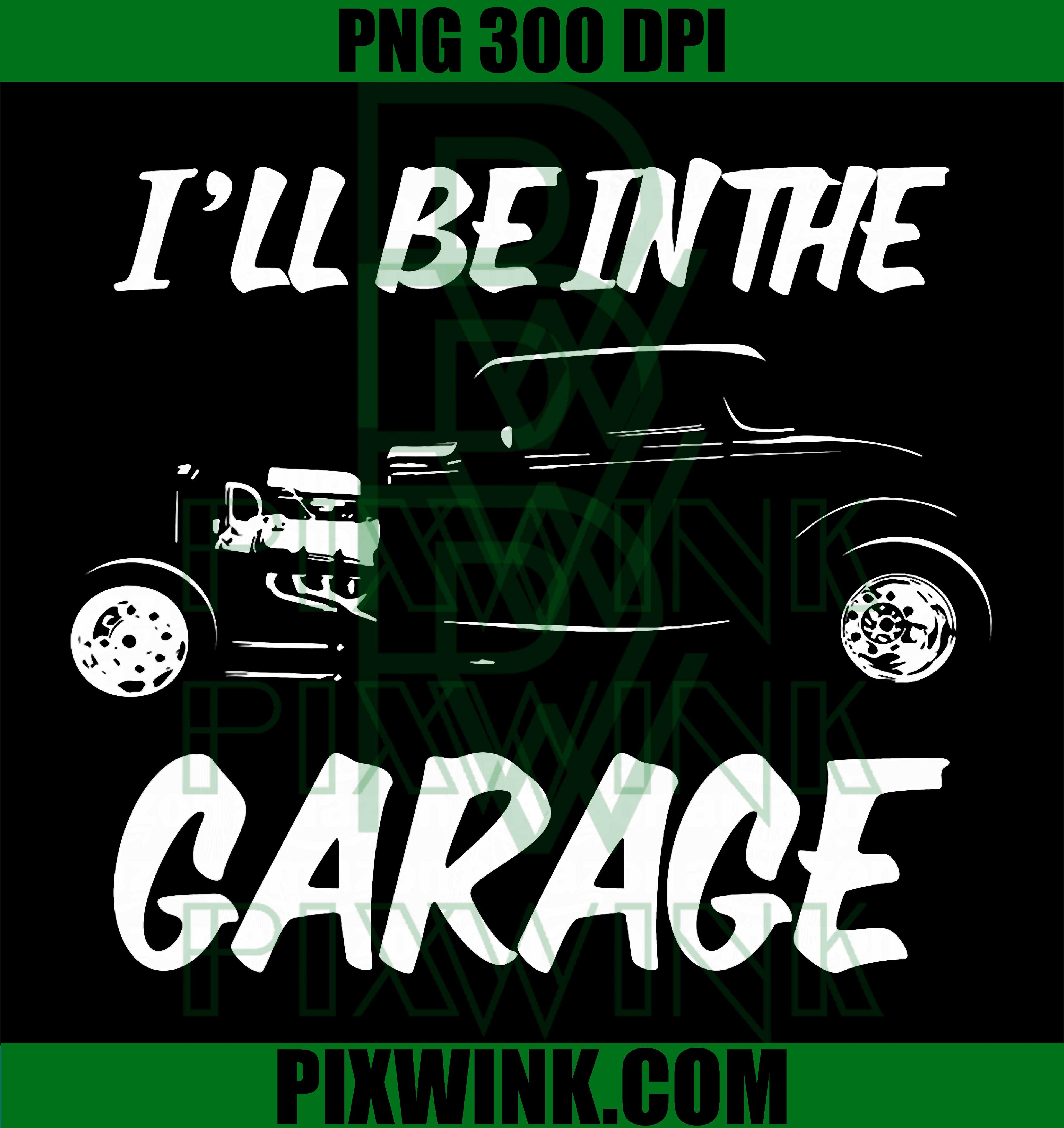 Funny Garage Hotrod PNG, Classic Car Humor PNG