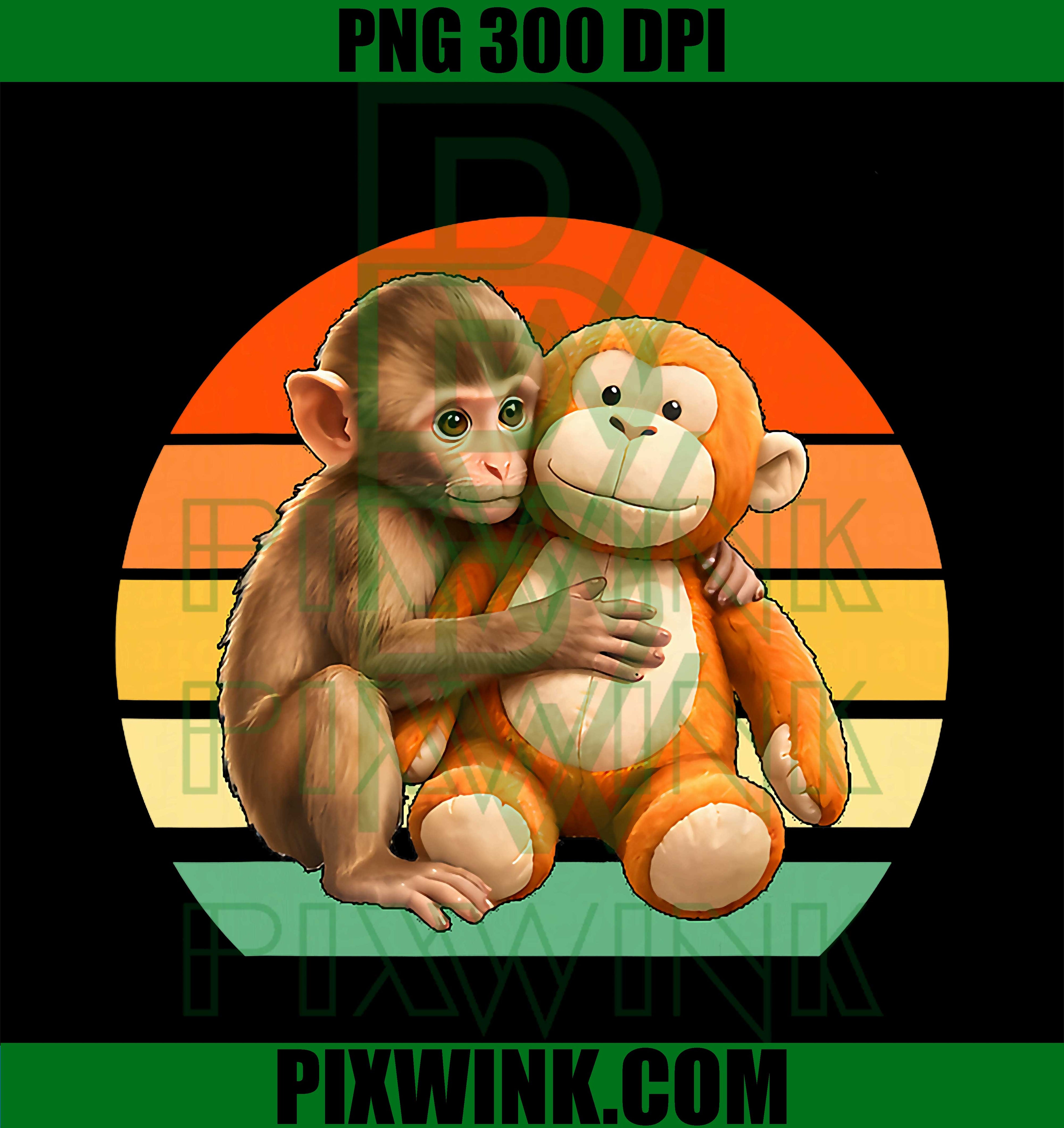 Punch Monkey Retro PNG, Vintage Monkey PNG, Retro Animal Monkey PNG