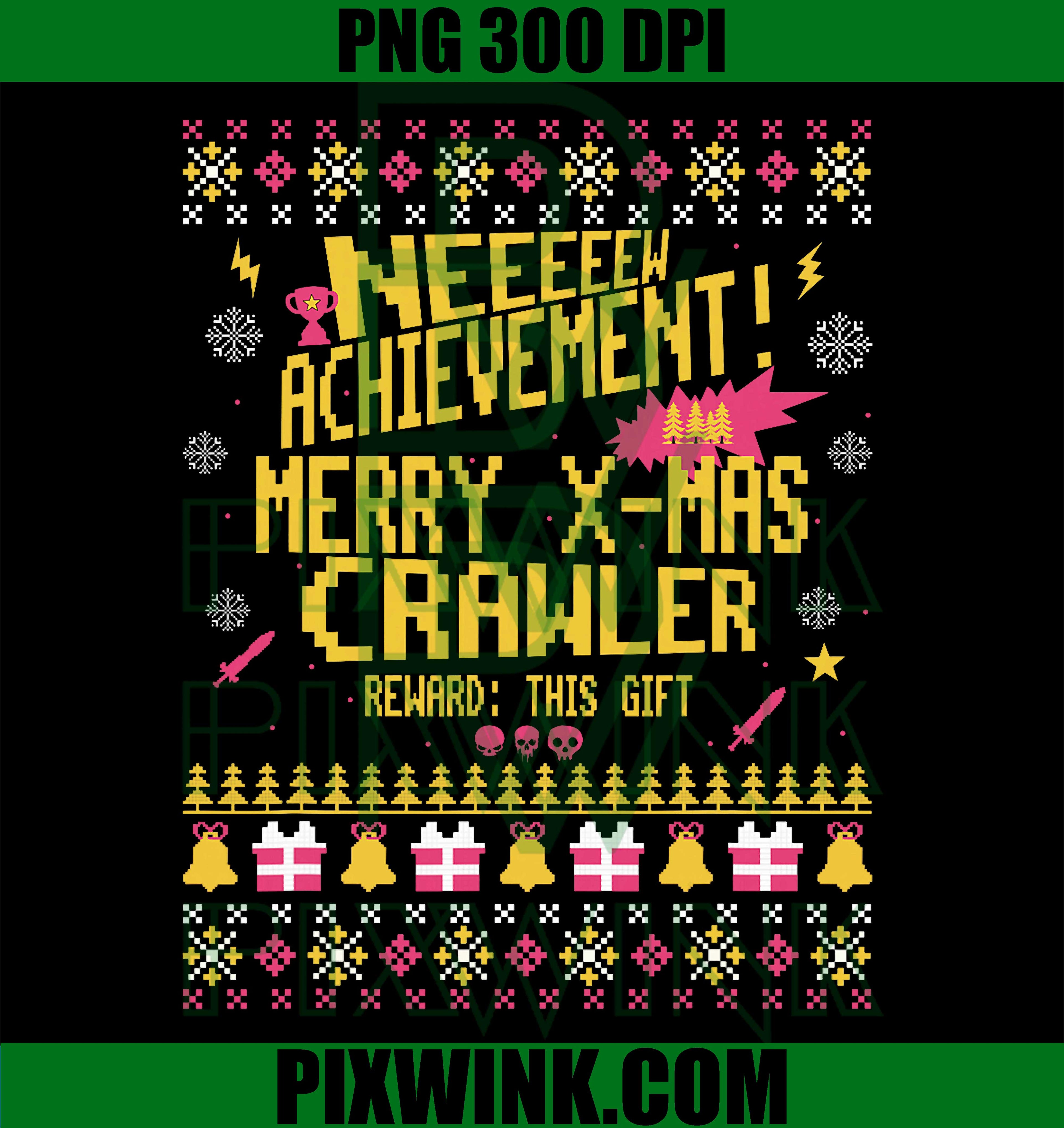 New Achievement Merry X-Mas Crawler Ugly Christmas PNG