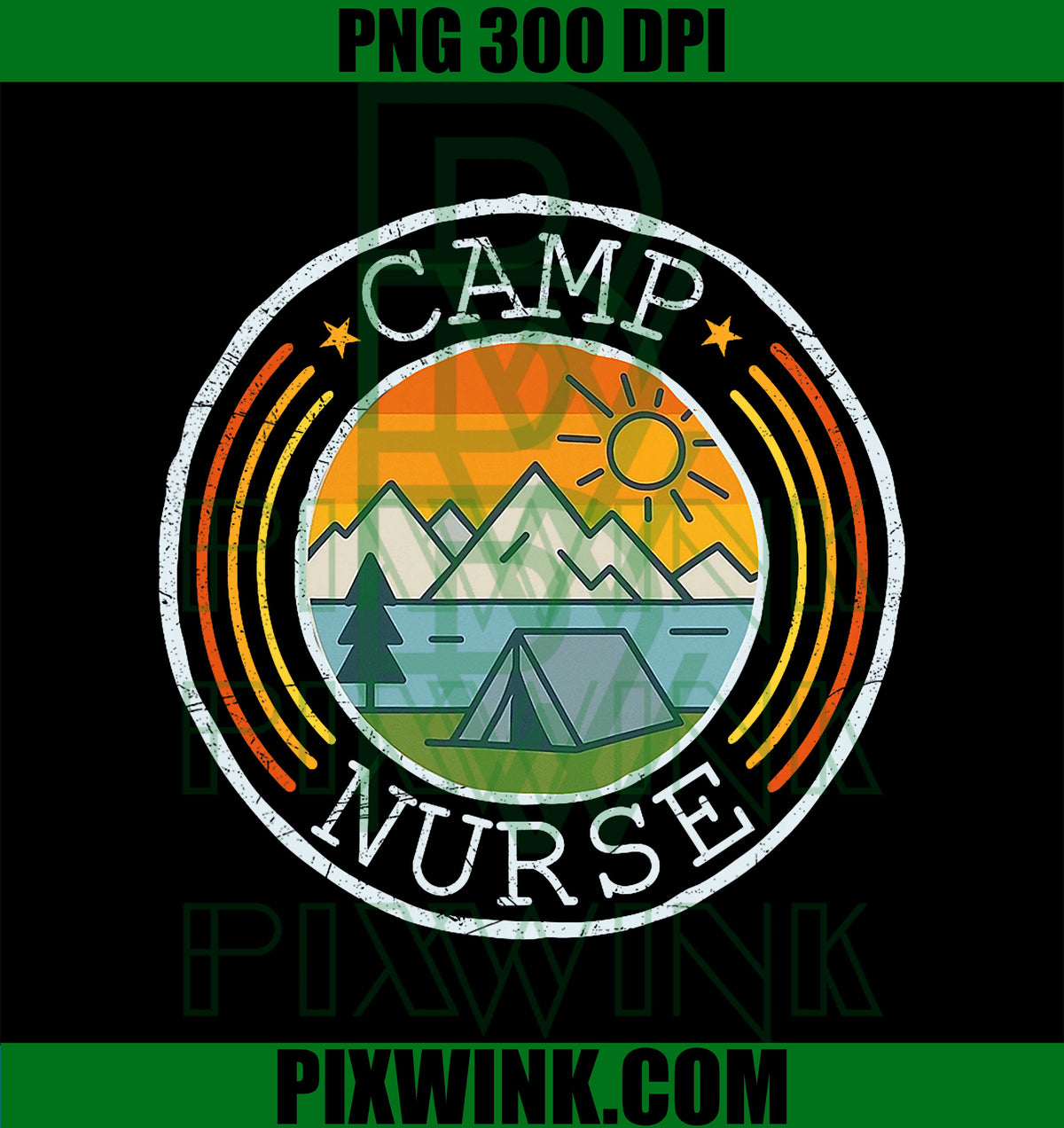 Nurse Camp PNG, Tent Vacation Retro Vintage Nursing Camping PNG