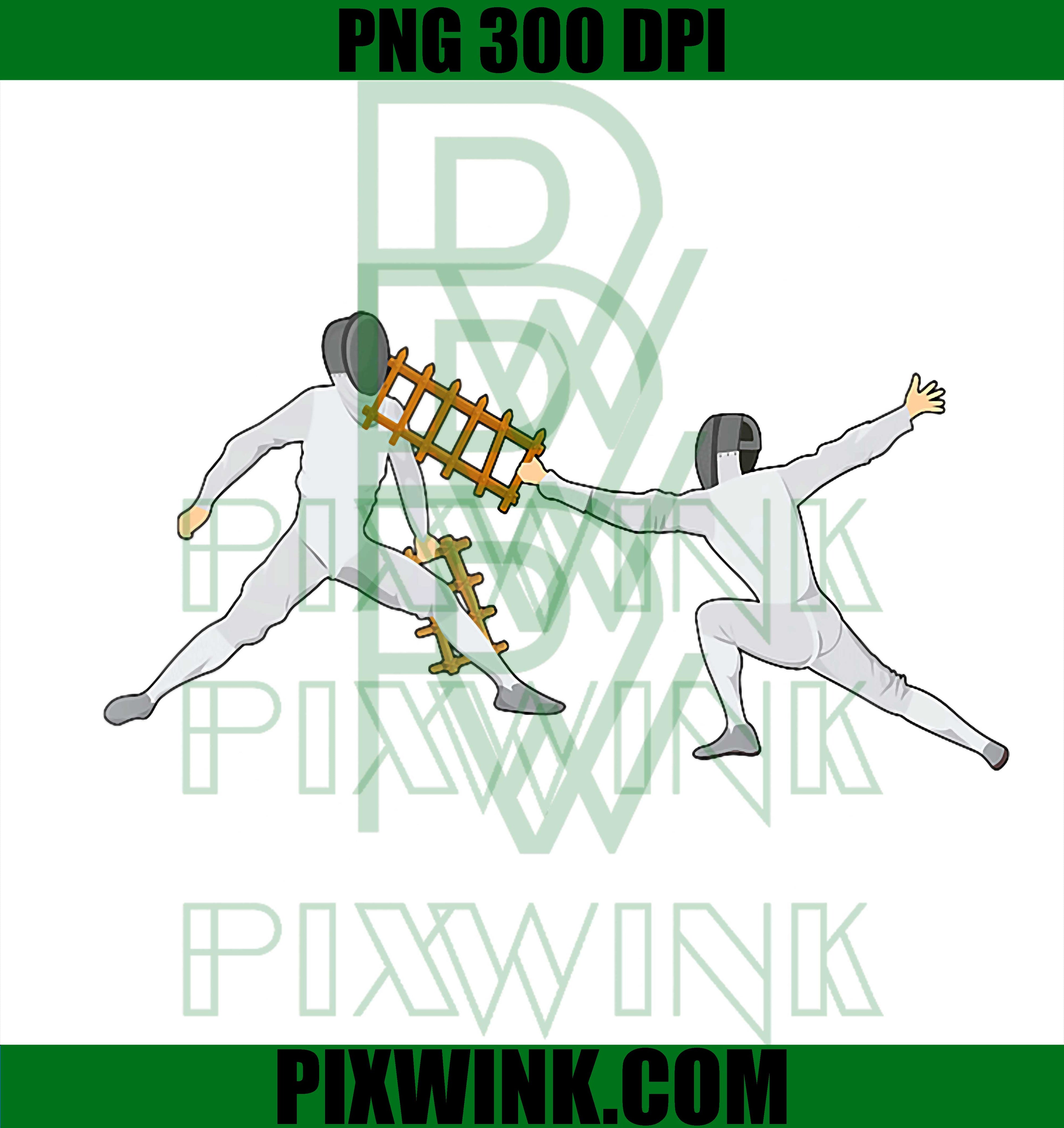 Funny Fencing Design, Fun Fencer PNG