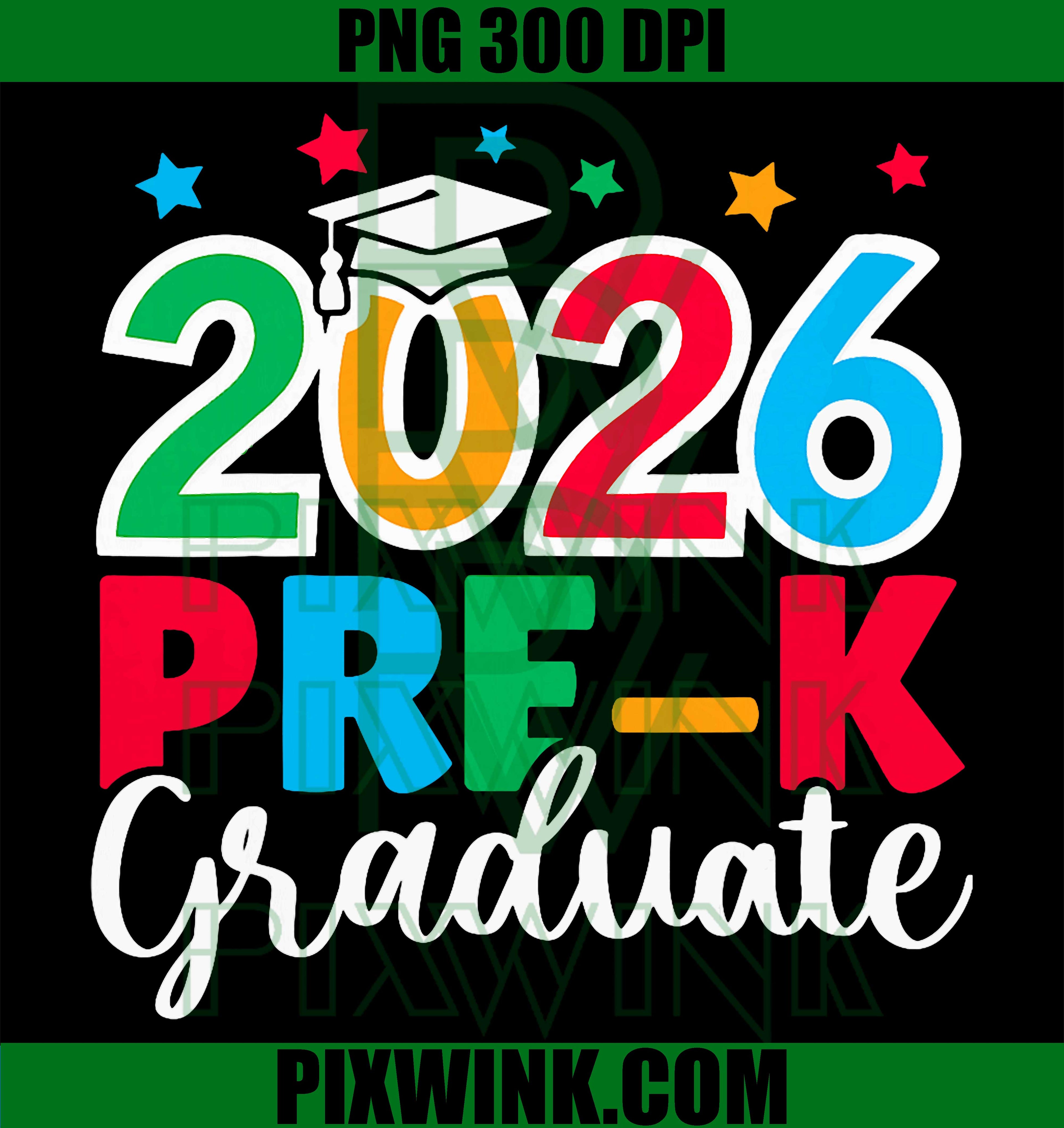 Pre-K Graduation 2026 PNG, Last Day of School PNG Kids Graduate Design