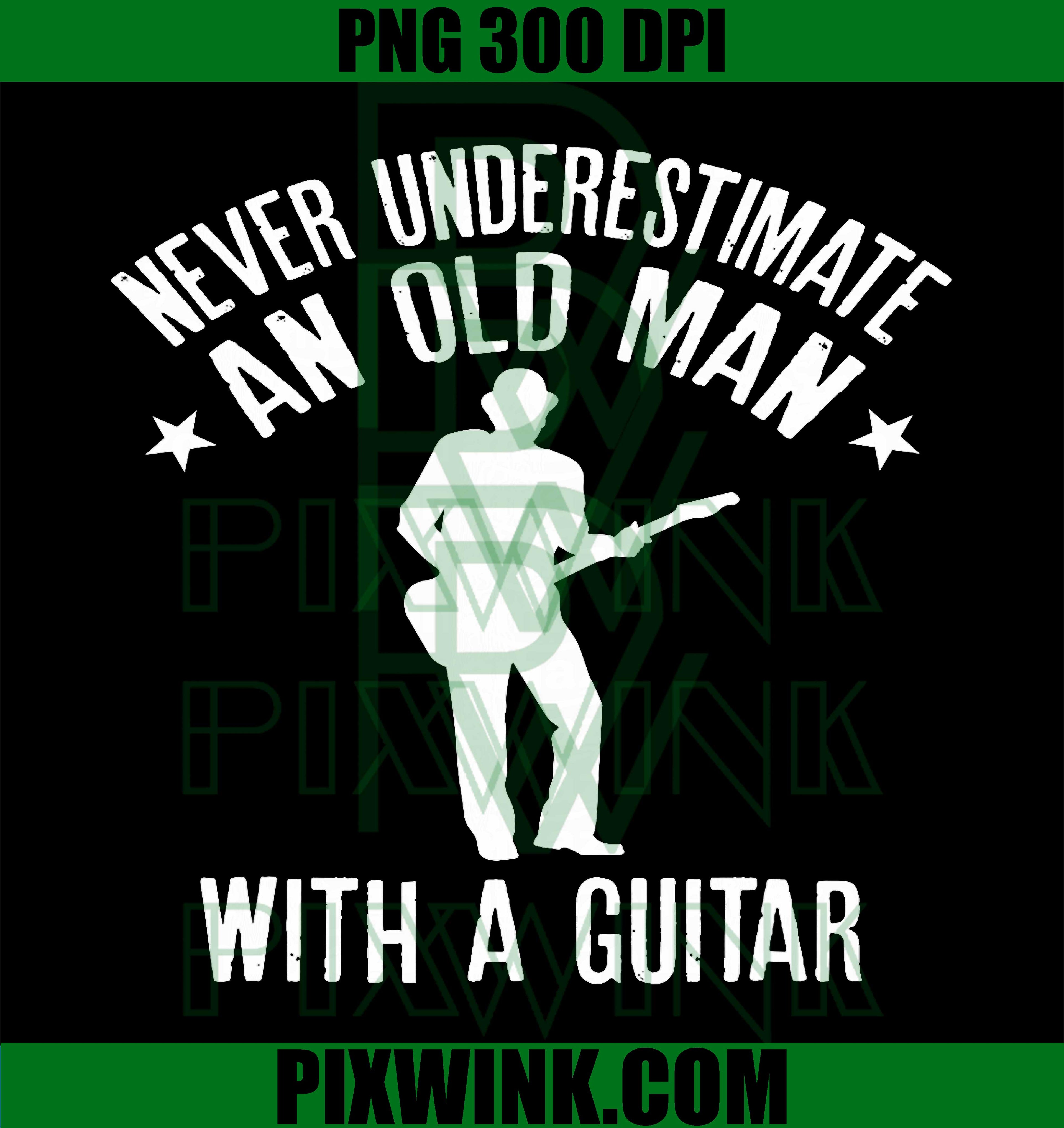 Old Man Guitar PNG, Funny Music Quote PNG, Retro Humor Design PNG