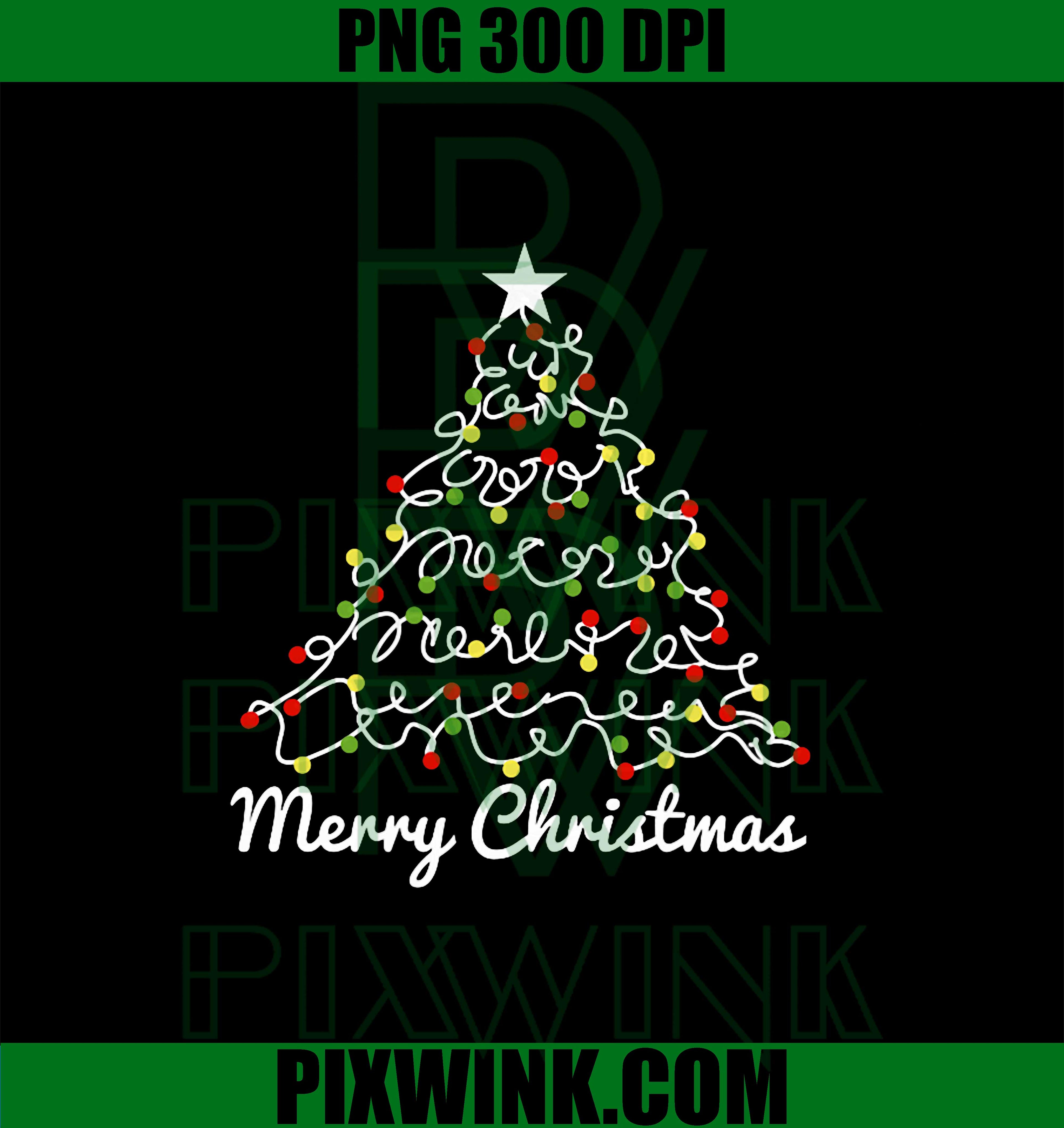 Christmas Tree Tangled Lights PNG
