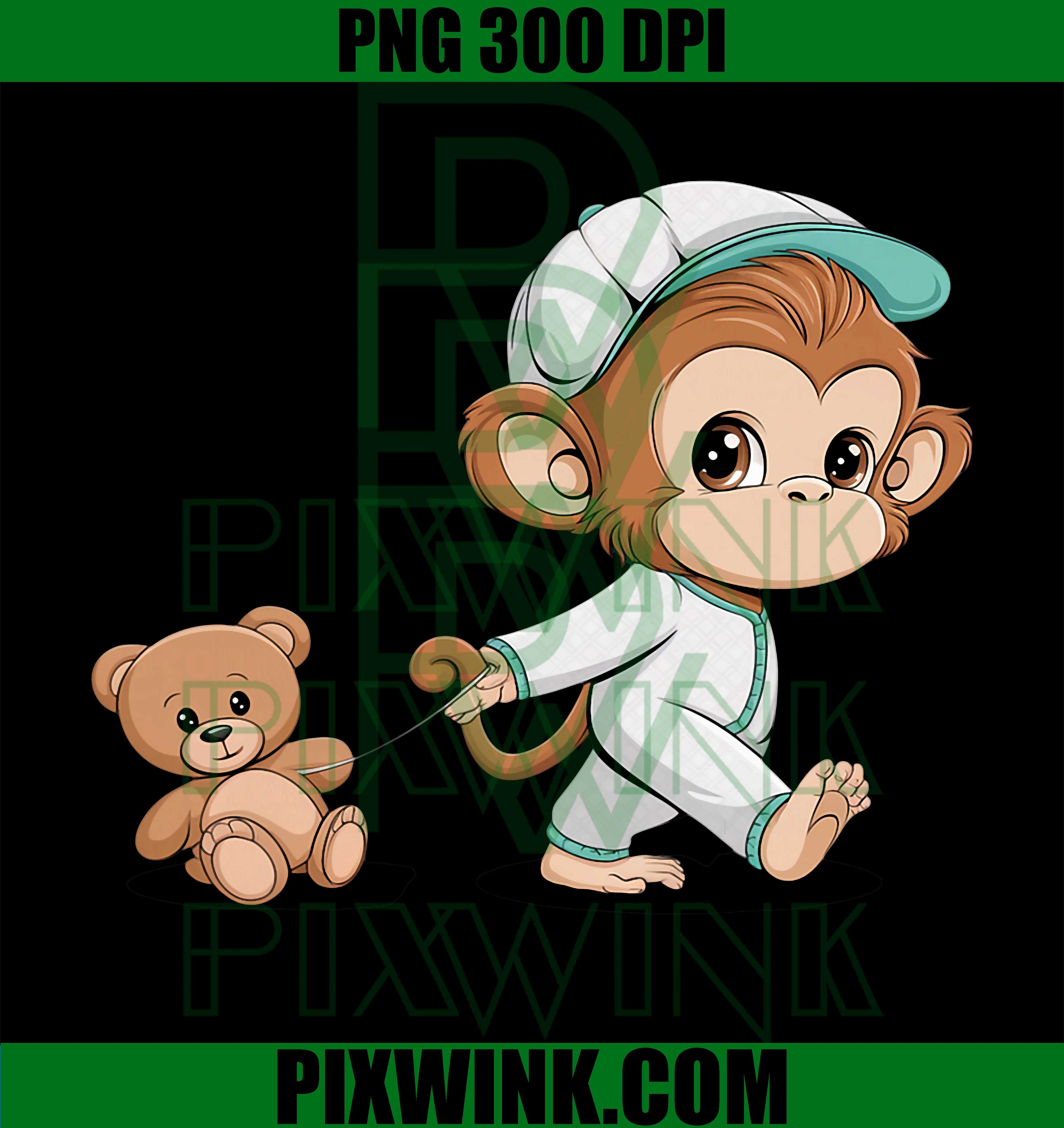 Punch Monkey Teddy Bear PNG, Cuddling Monkey Meme PNG, Cute Monkey Plush PNG