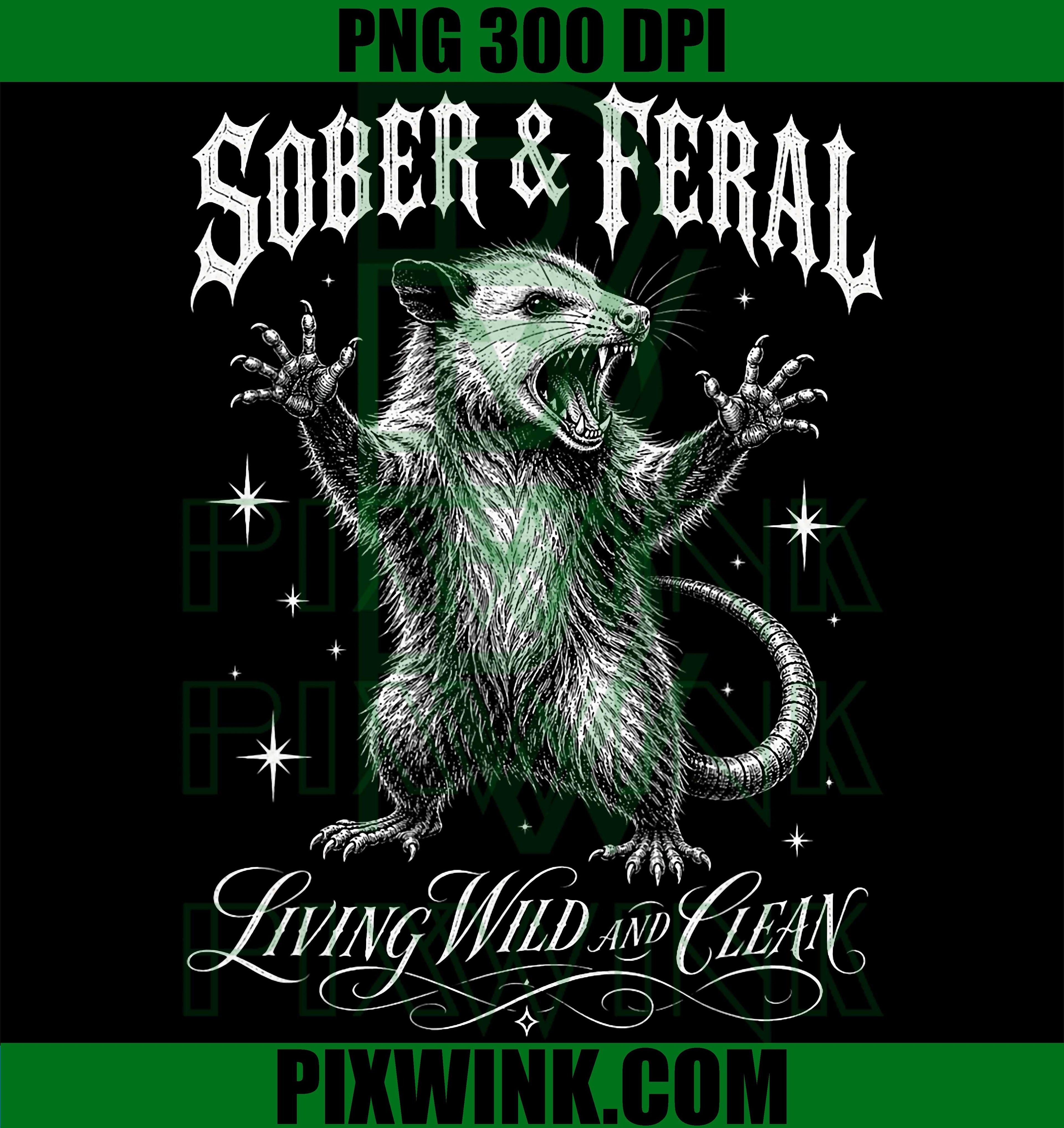 Sober Feral PNG, Living Wild Clean Retro PNG