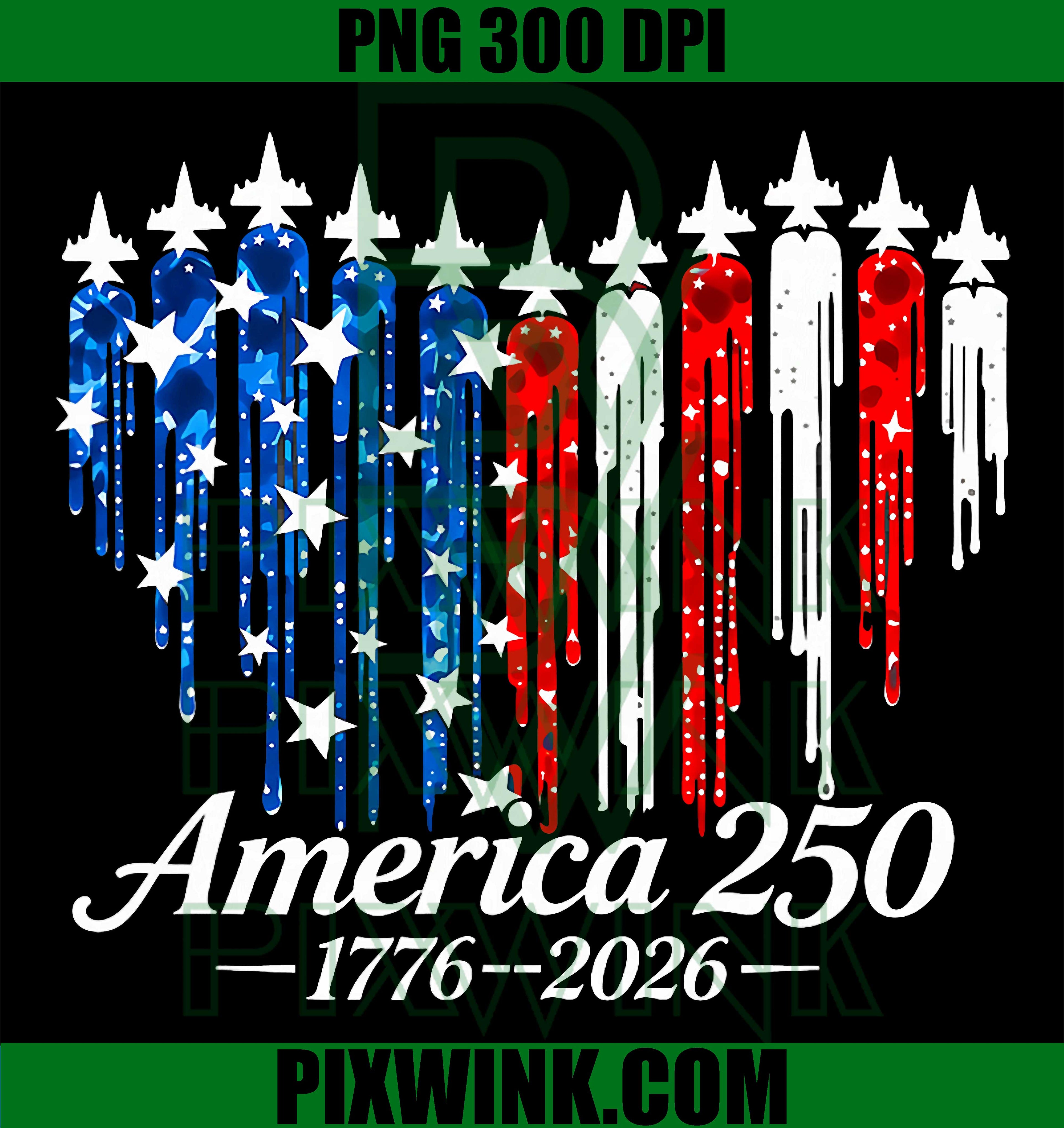 America 250 Heart Flag Drip PNG, Patriotic 1776 2026 Graphic PNG