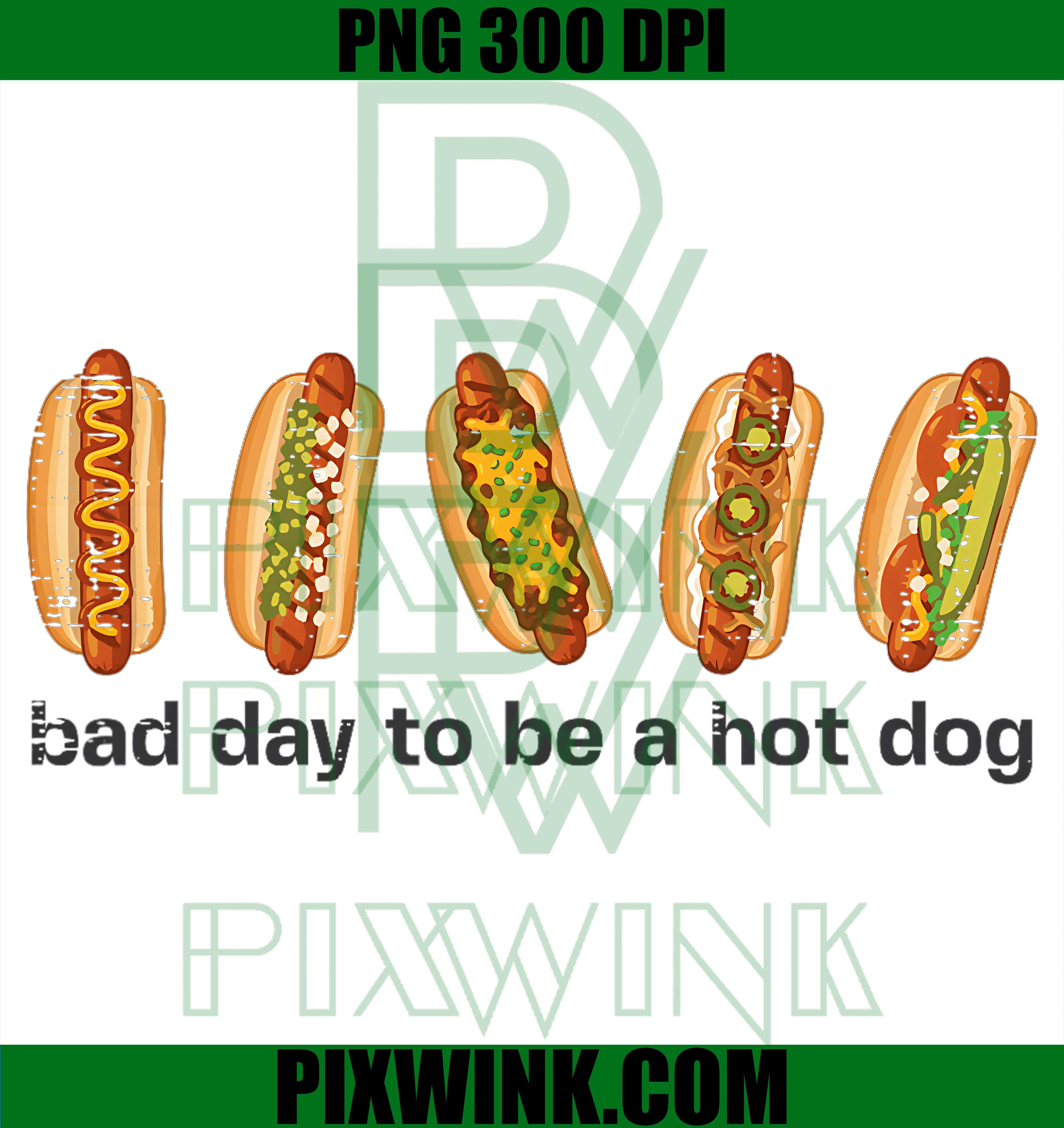 Bad Day Hot Dog PNG, Funny 4th July PNG, Patriotic Hot Dog PNG