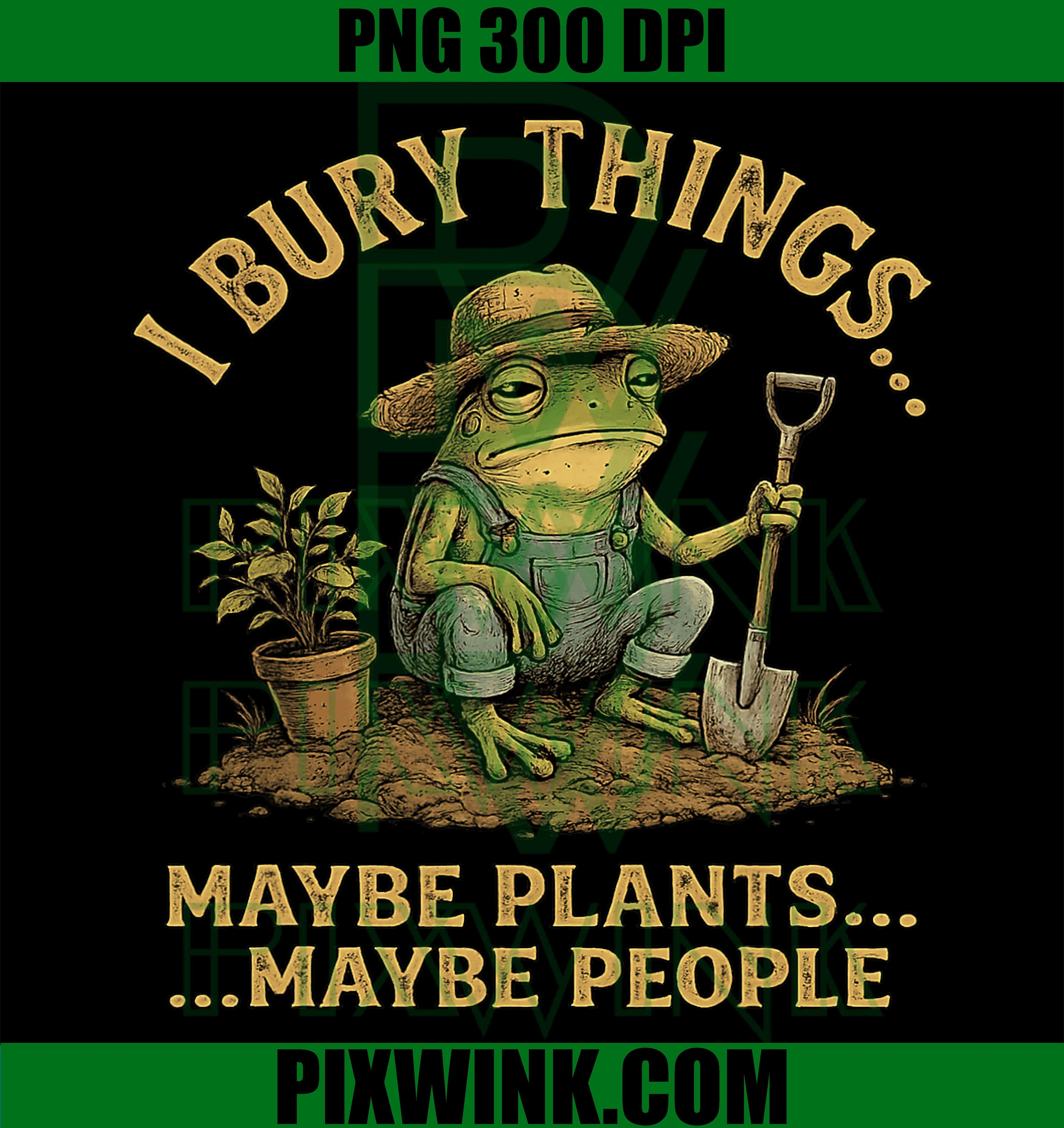 Funny Frog PNG, Dark Humor Quote PNG, Plant Joke Design PNG