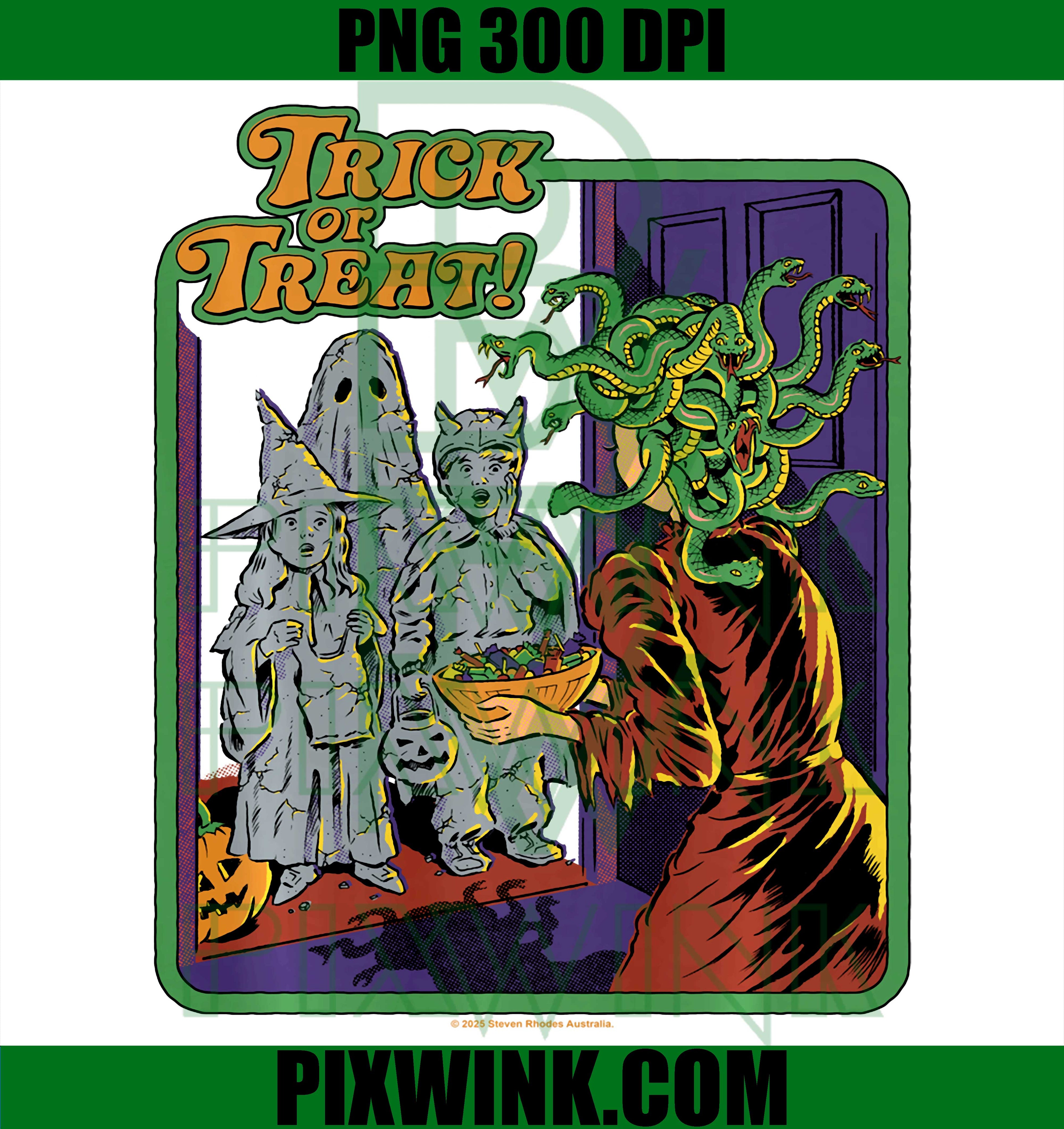 Trick or Treat PNG, Halloween Sarcastic Retro Funny Quote PNG
