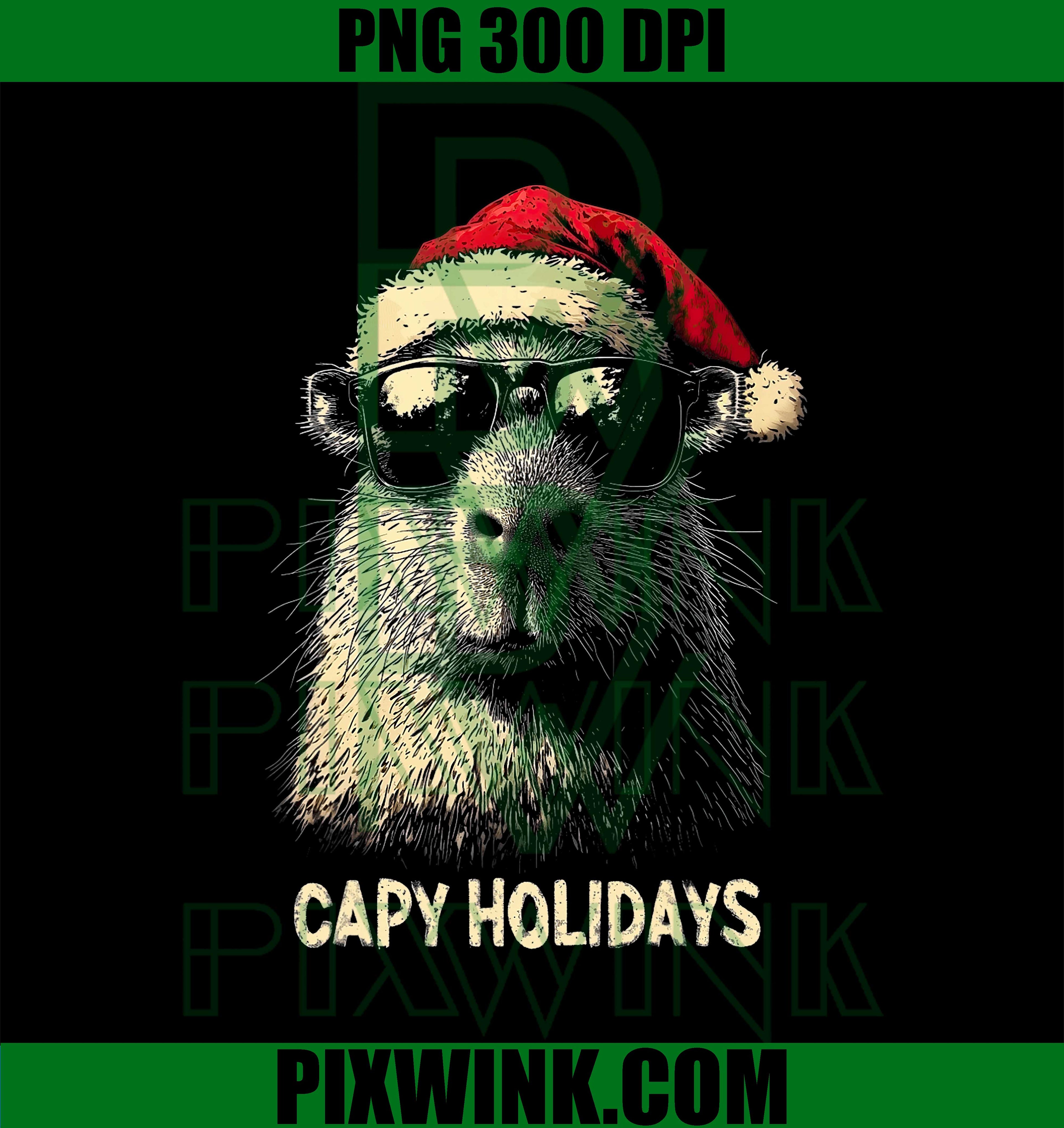 Funny Christmas Capy Holidays Kids Teens Boys Xmas Capybara PNG