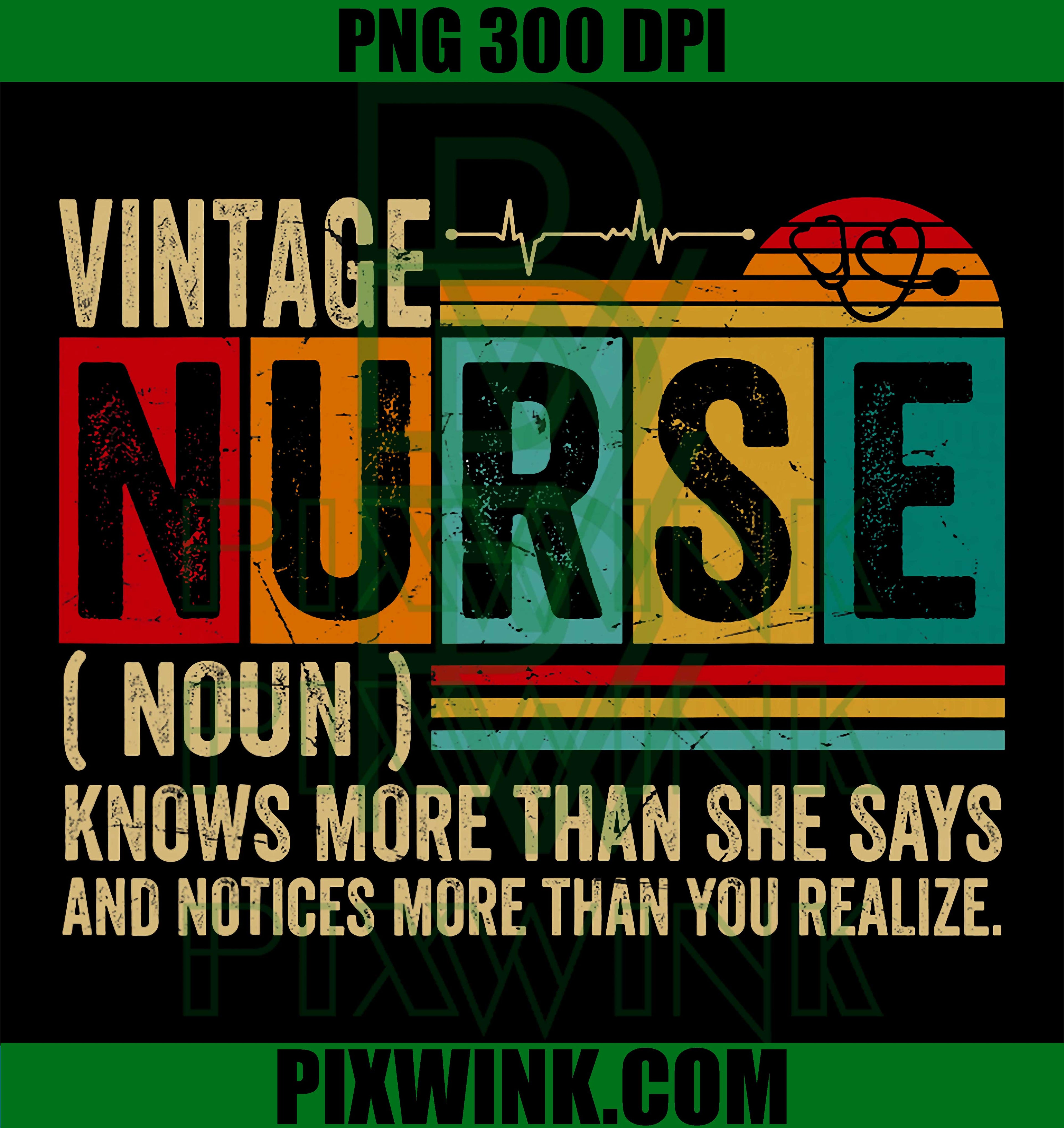 Vintage Registered Nurse PNG, RN Nursing Student Definition PNG