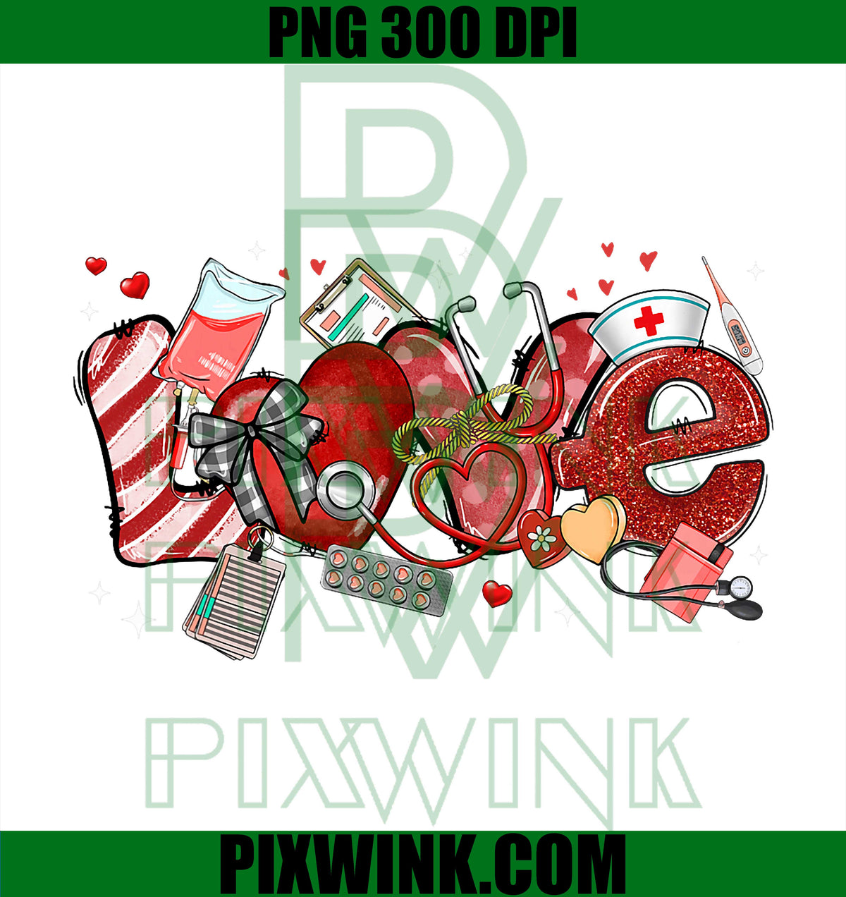 Love Nurse Valentine Heart RN CNA Pacu PCT PNG