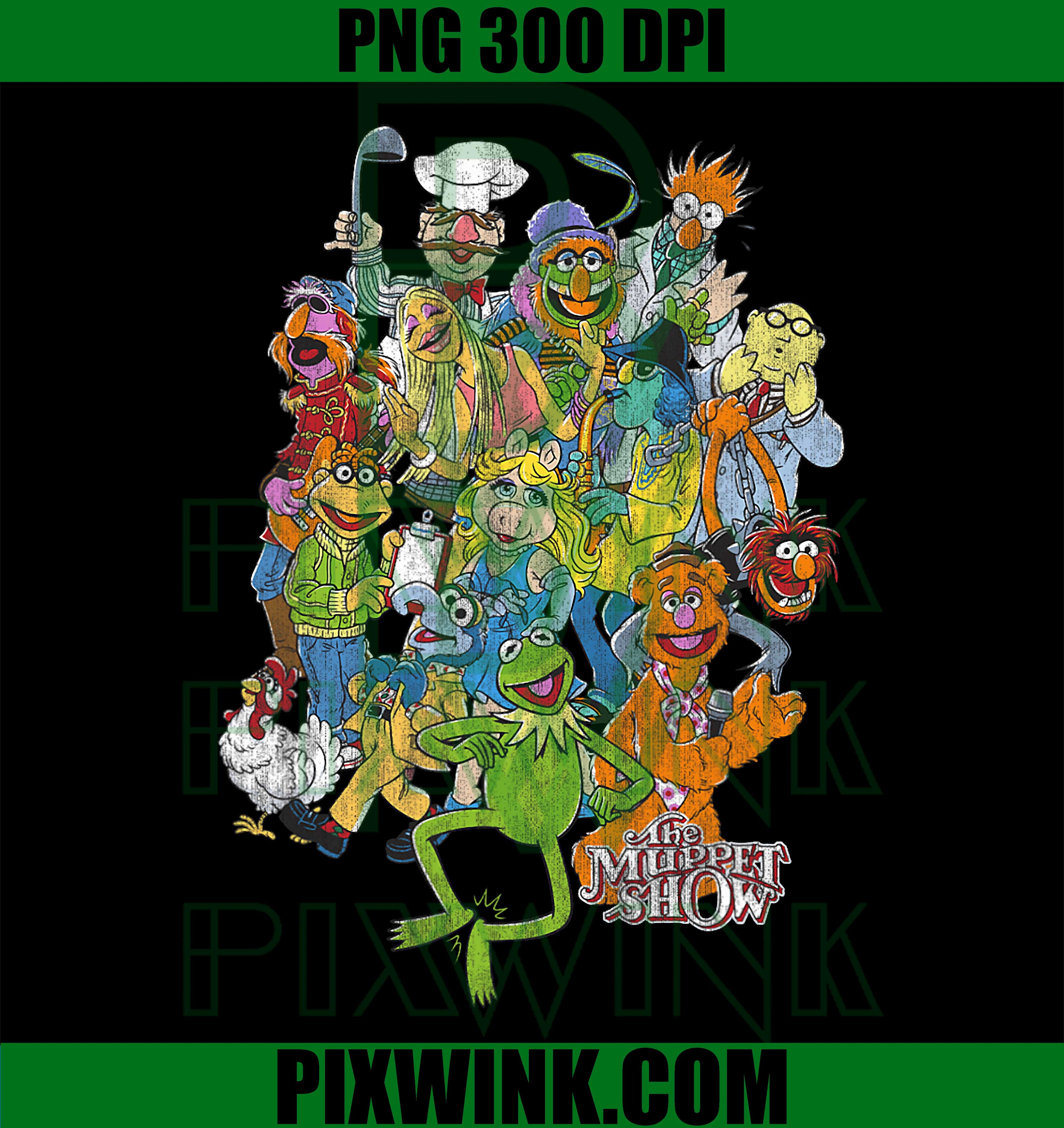 Disney The Muppets Main Characters Distressed Group Shot PNG