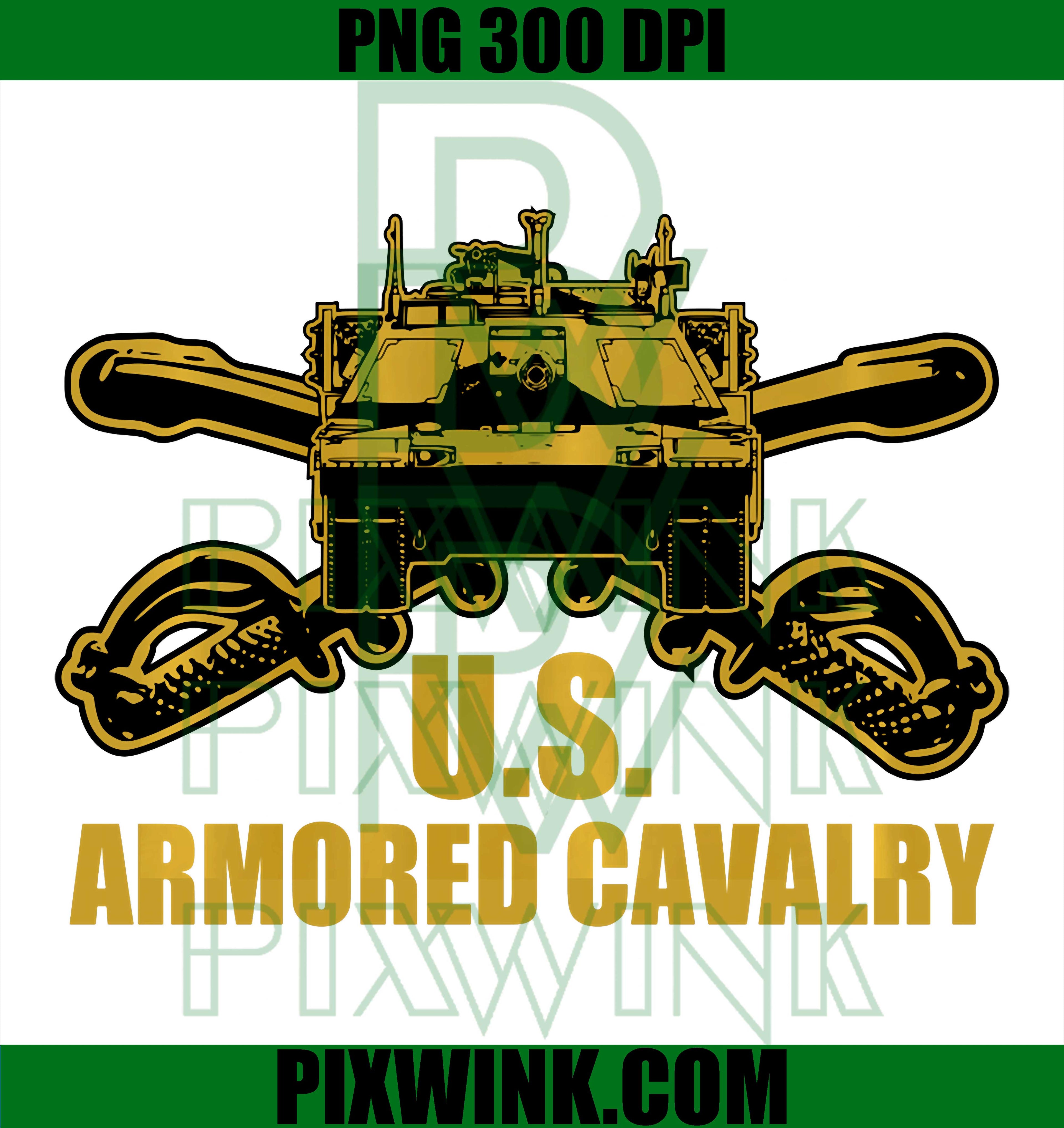 US Armored Cavalry PNG, Military Vintage Cavalry Logo PNG