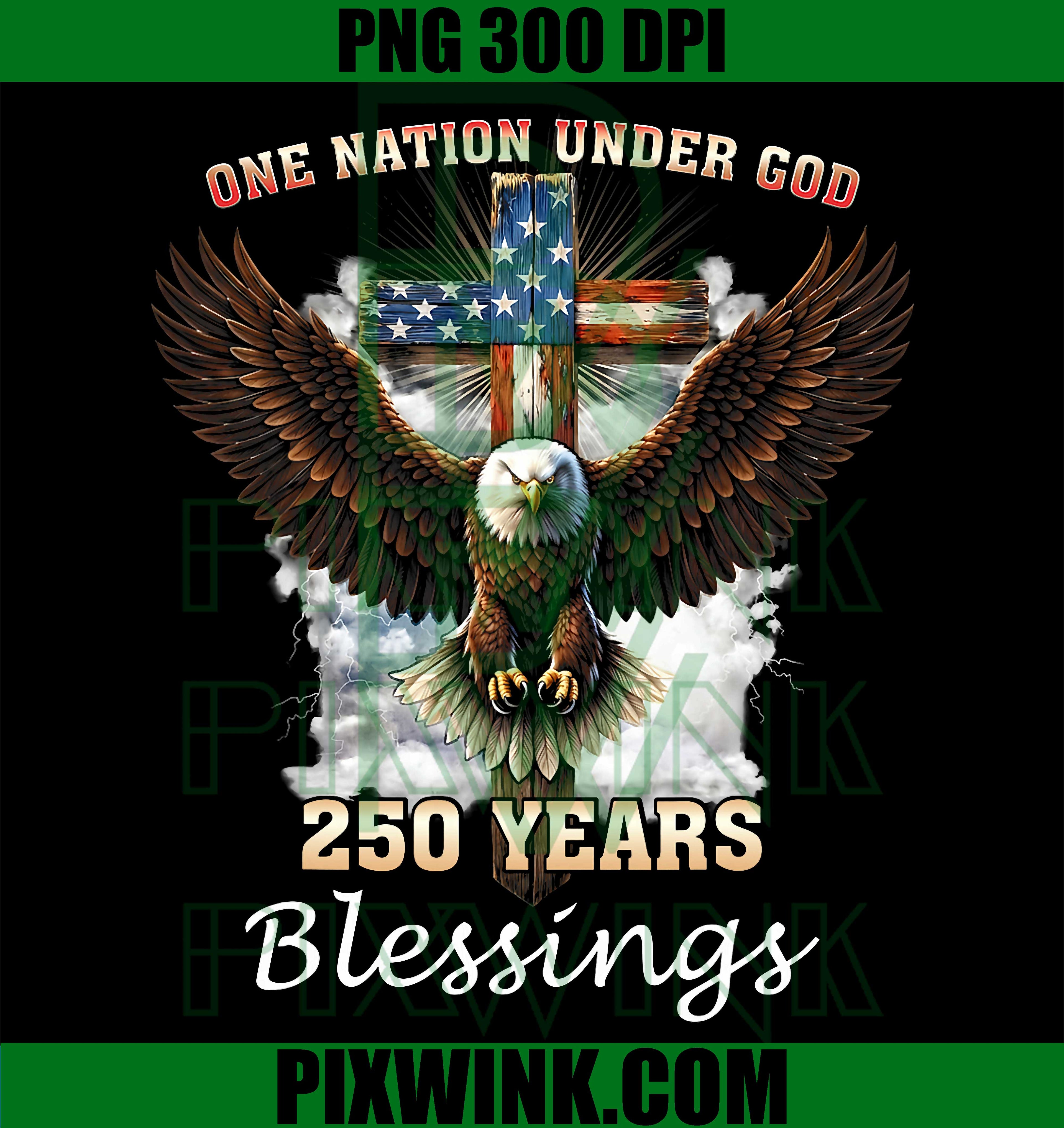 One Nation Under God 250 Years PNG, 250th Anniversary USA Flag PNG