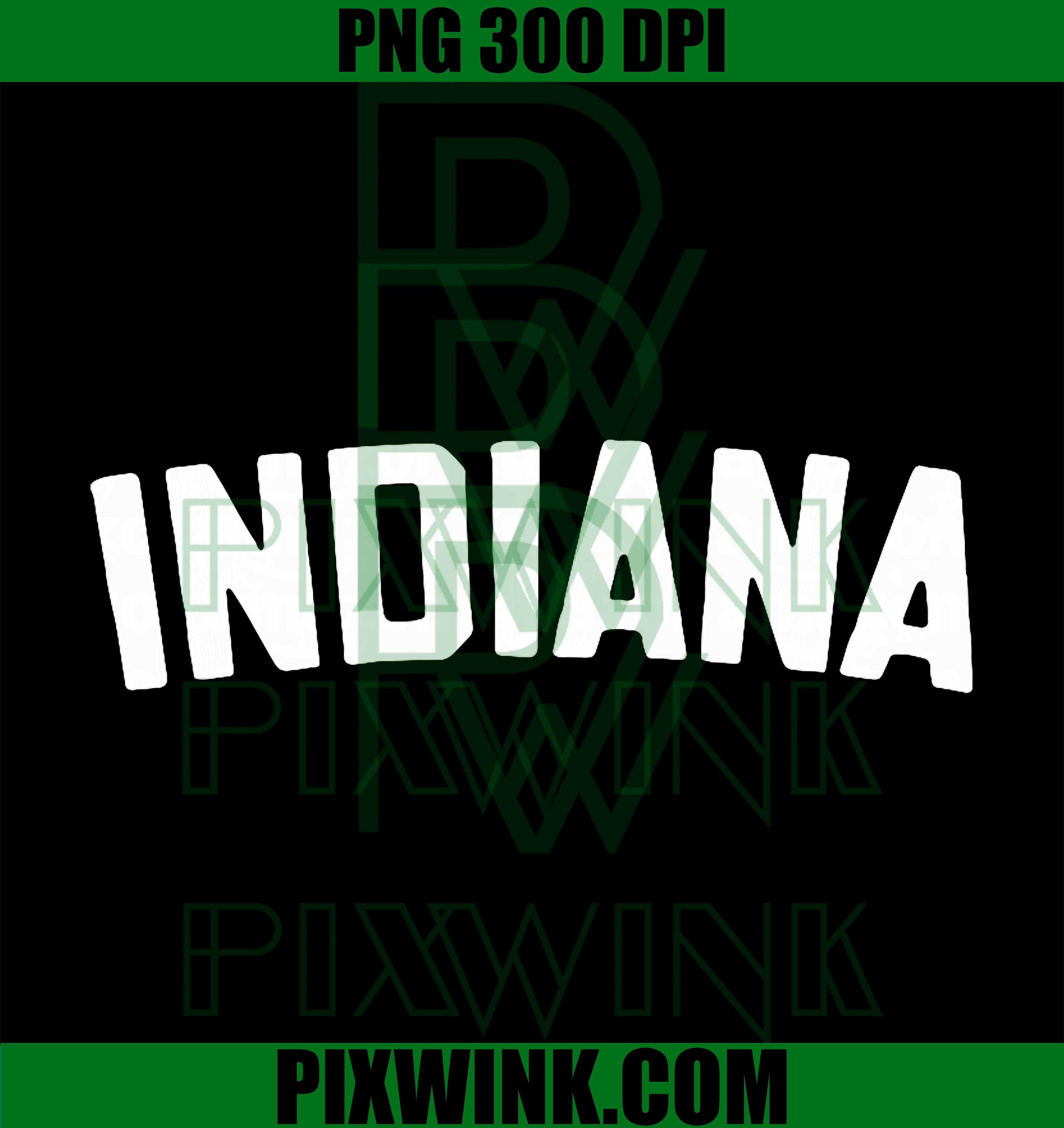 Indiana Retro State Pride Graphic Design PNG
