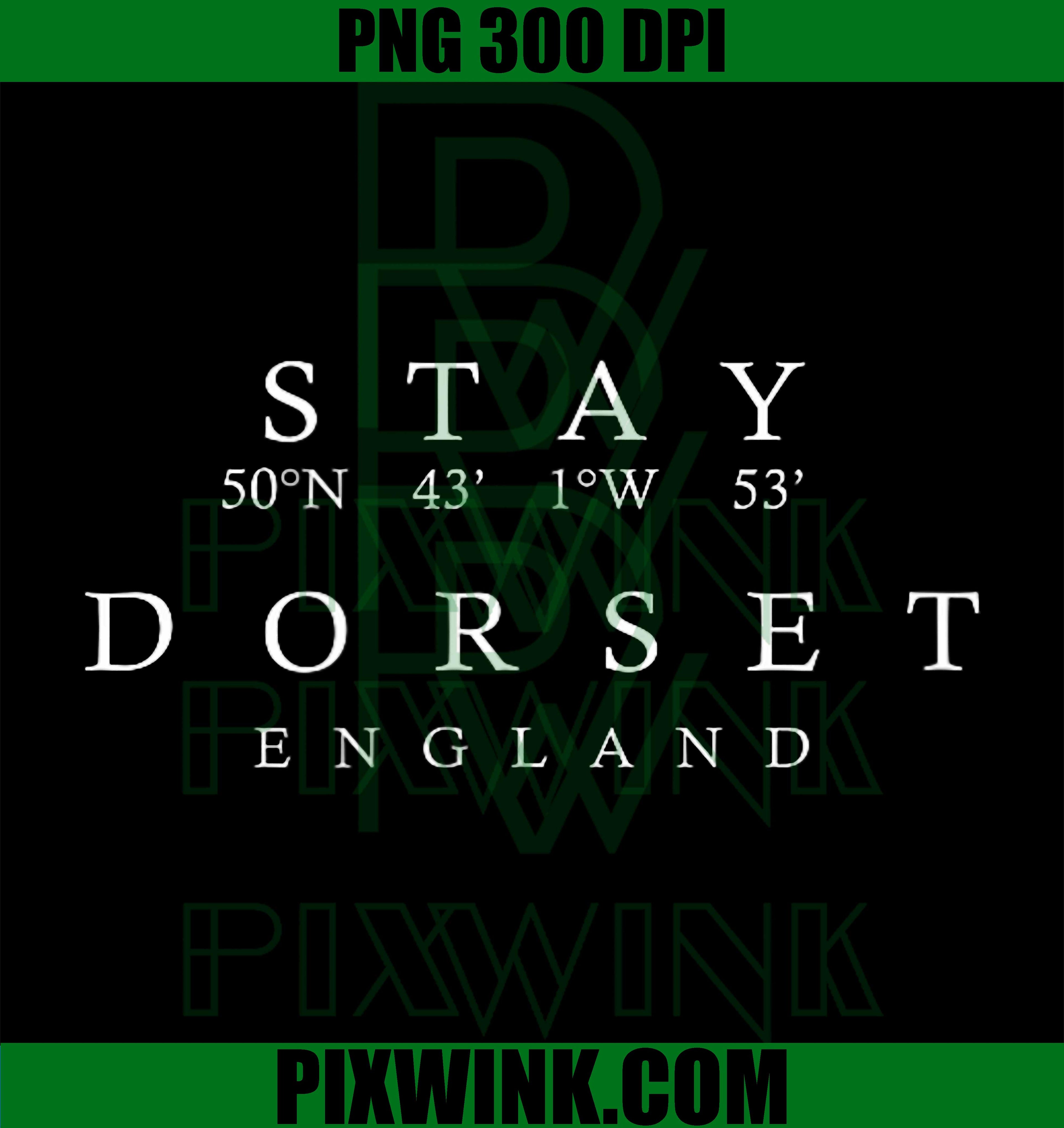 Stay Dorset England Coordinates PNG, English UK Souvenir PNG
