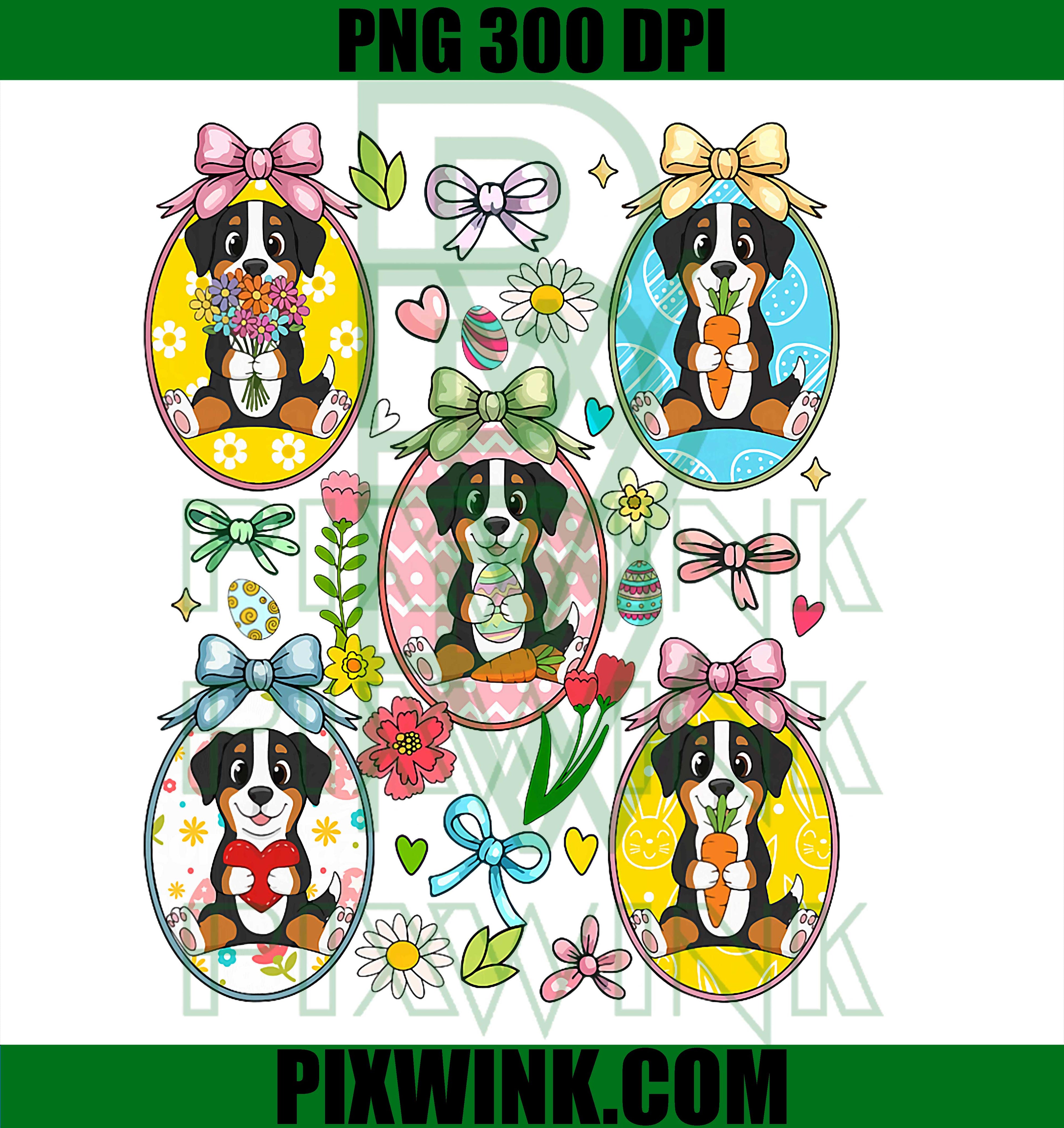 Greater Swiss Dog PNG, Easter Egg Dogs PNG, Swissy Easter Collection PNG