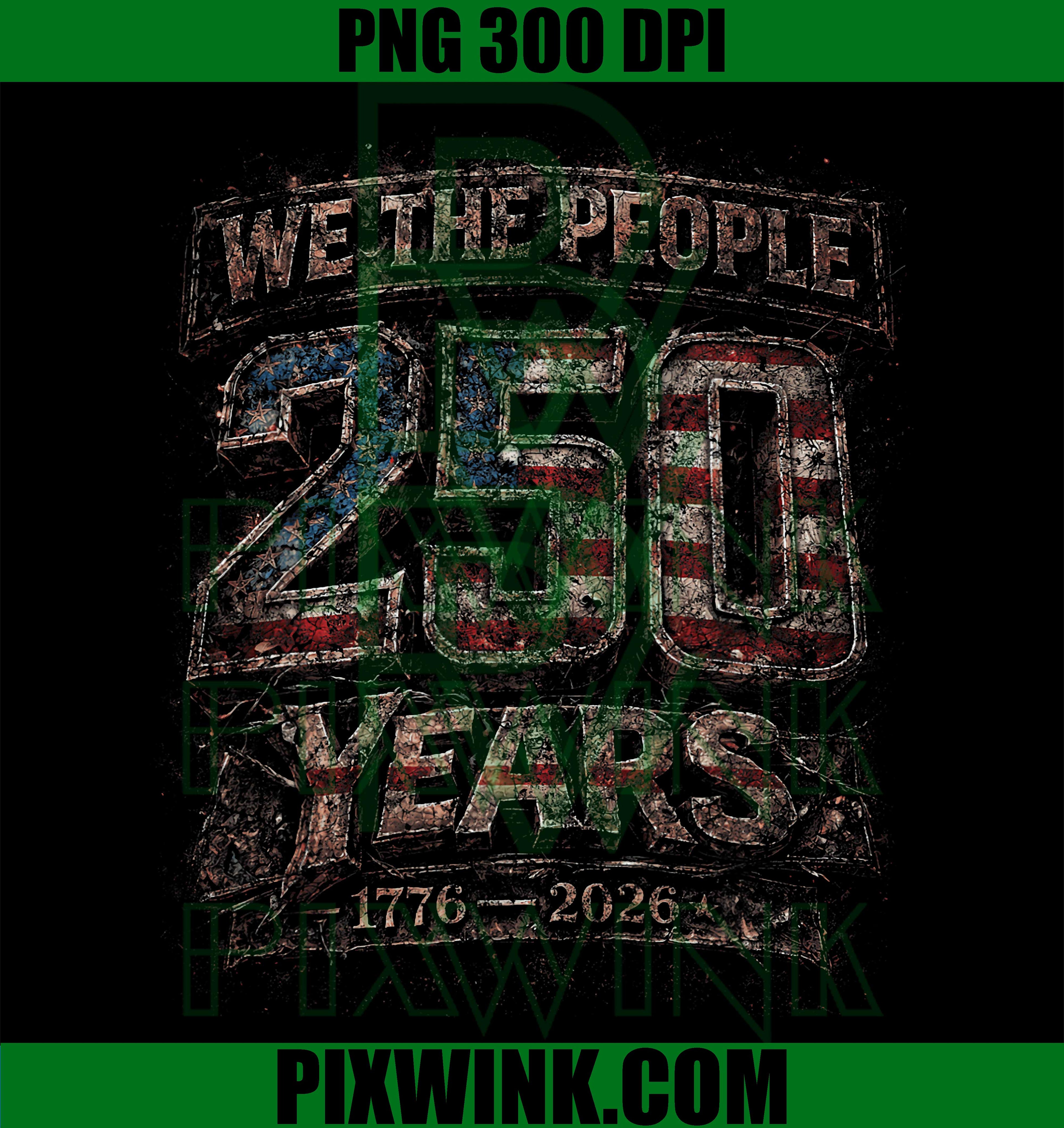 250th Independence Day PNG, 250 Years America Freedom Anniversary Design PNG
