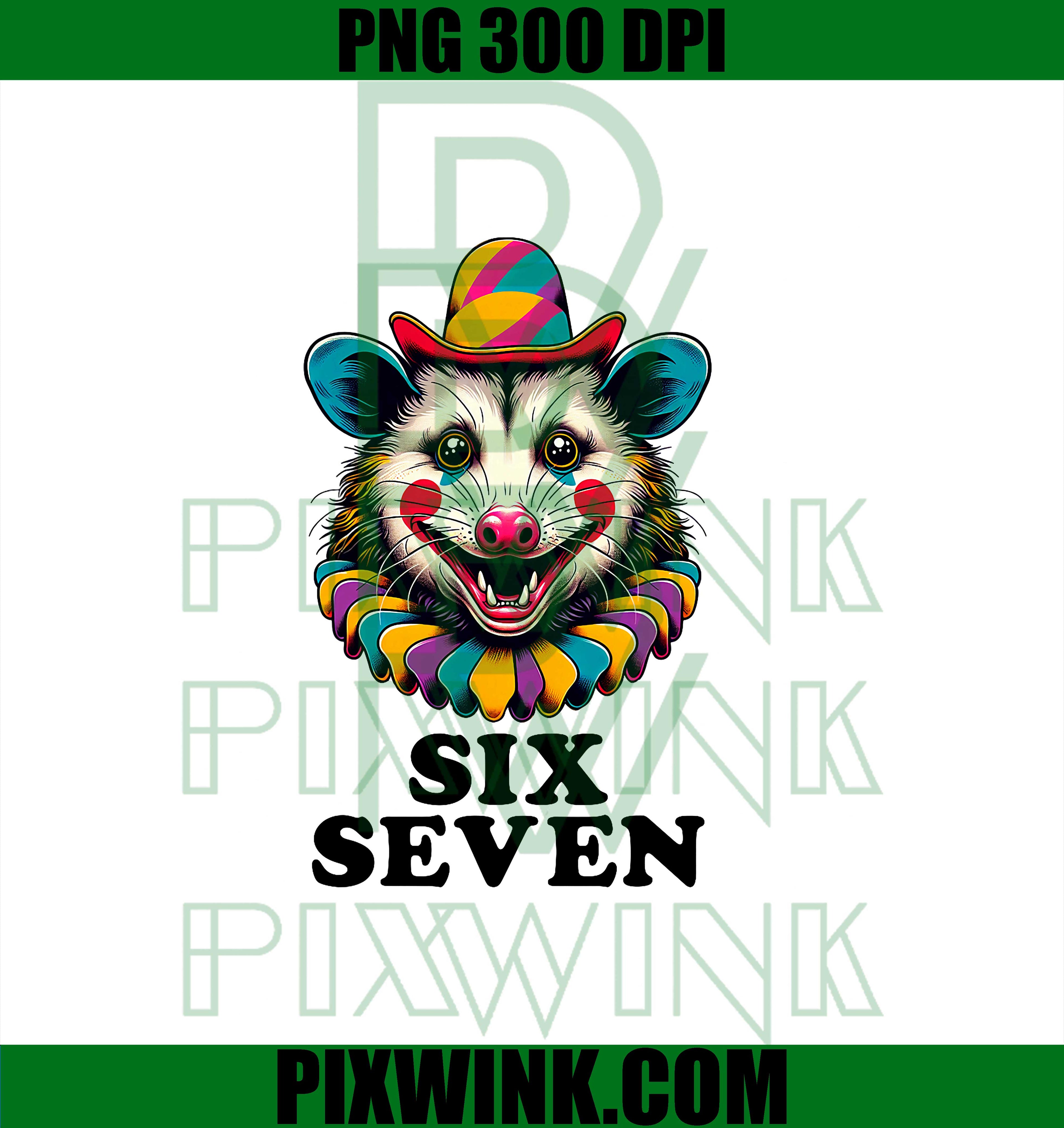 Six Seven Opossum Memes PNG, 67 Meme Funny Gen Alpha Slang PNG, ,Funny 6 7 Opossum PNG