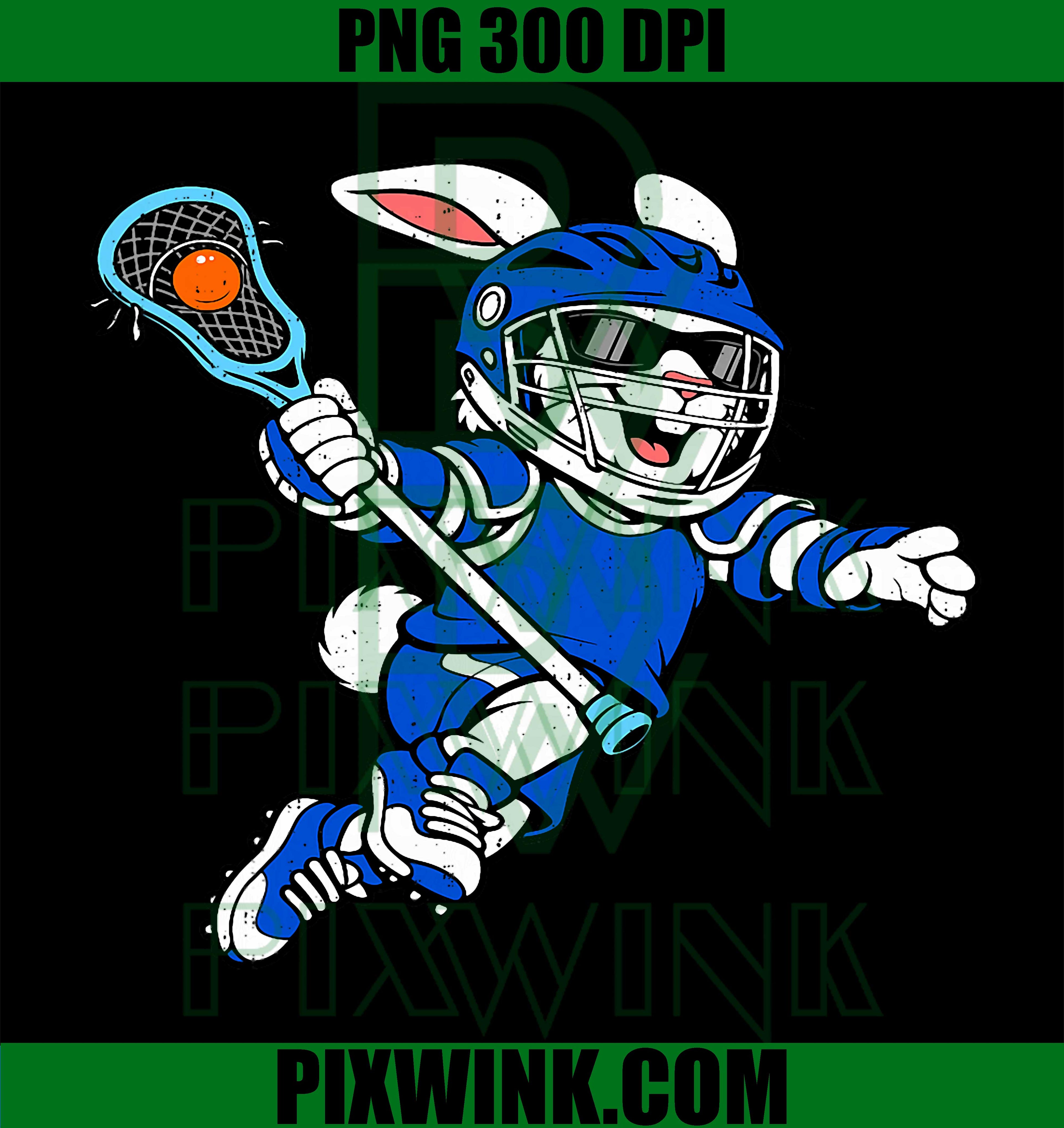 Bunny Playing Lacrosse PNG, Rabbit Easter Sport Design PNG