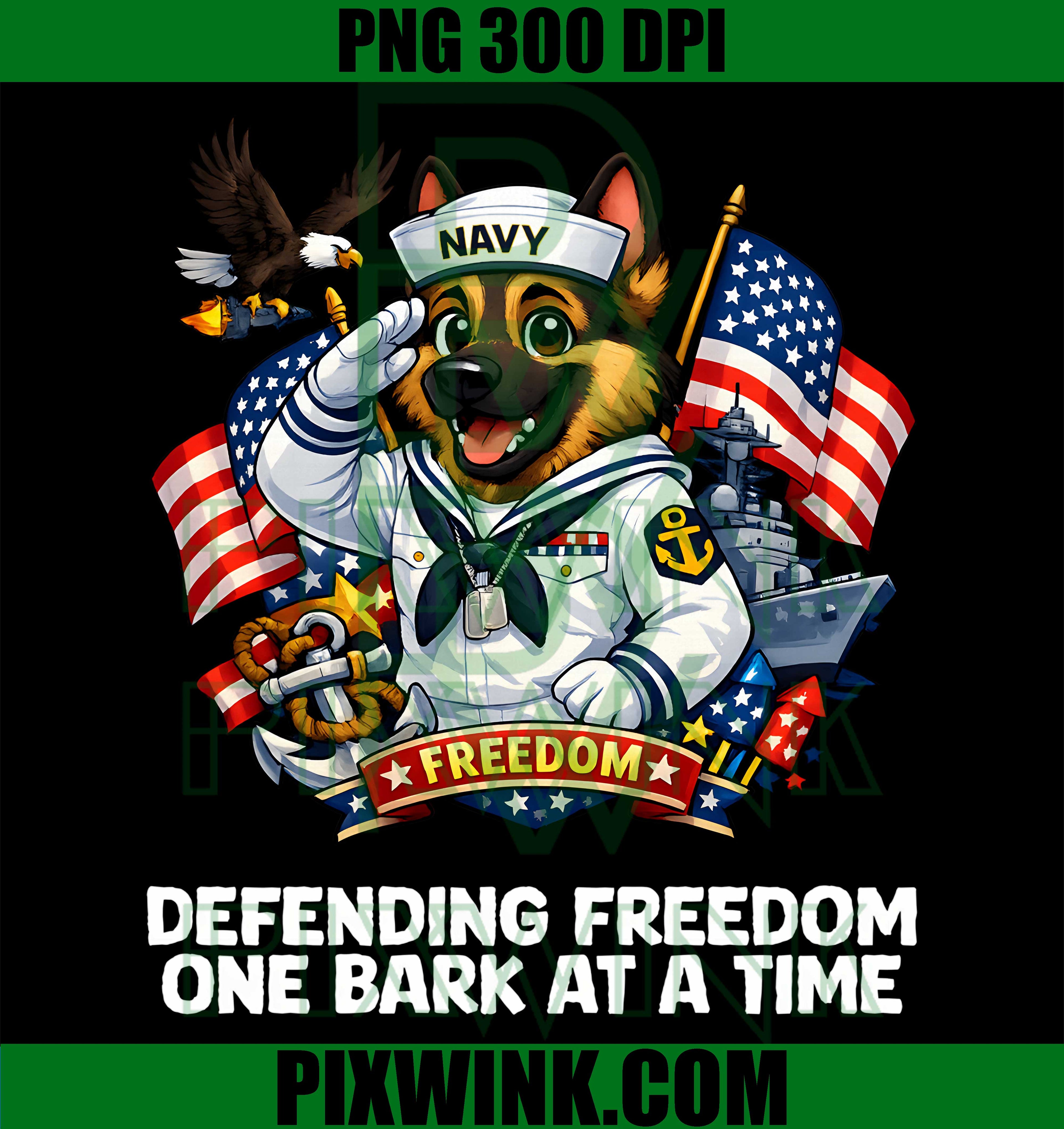 German Shepherd PNG, Navy Dog PNG, Patriotic Military K9 PNG