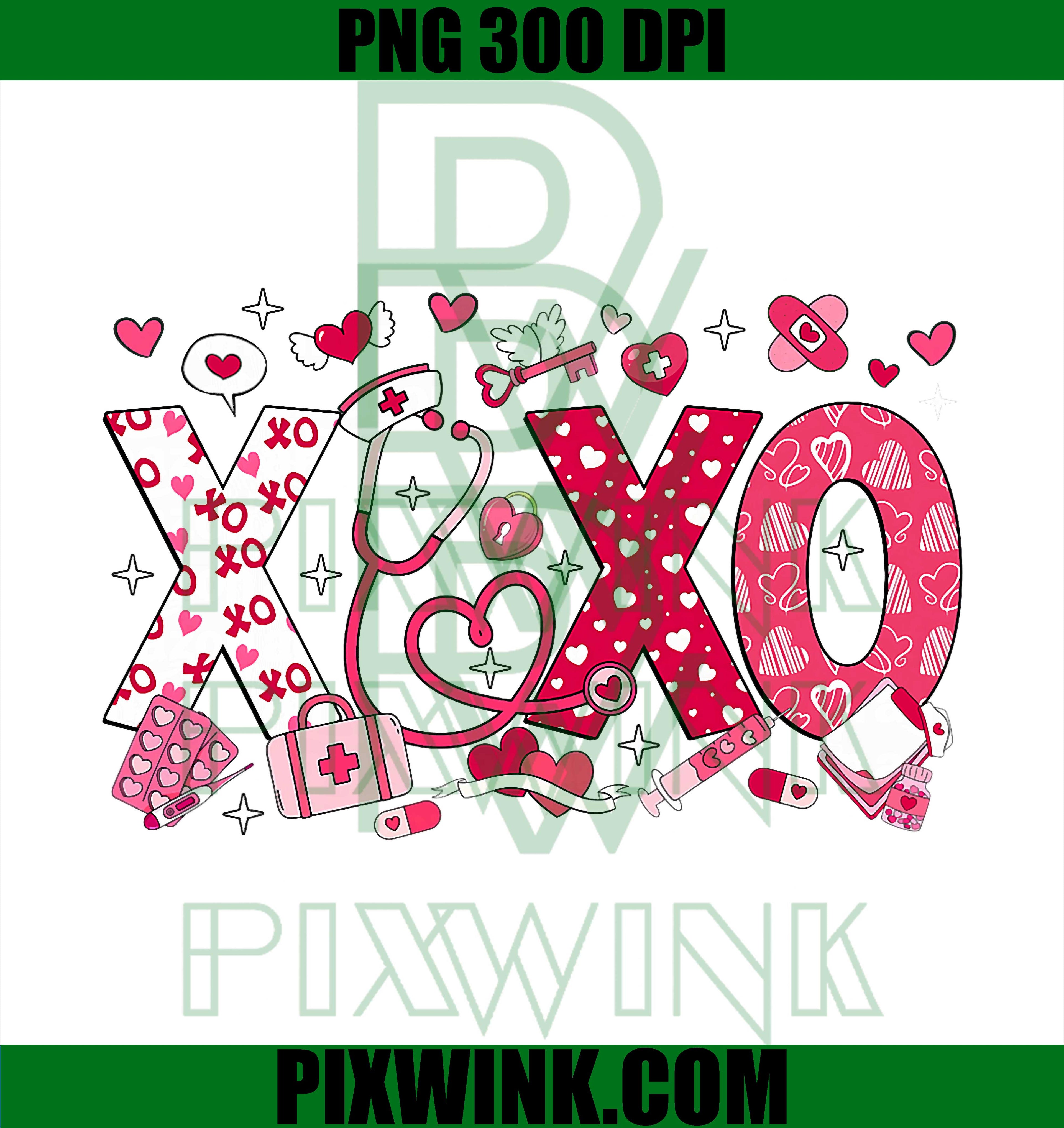 Nurse XOXO PNG, Stethoscope Valentine RN PCT CNA Nurse PNG