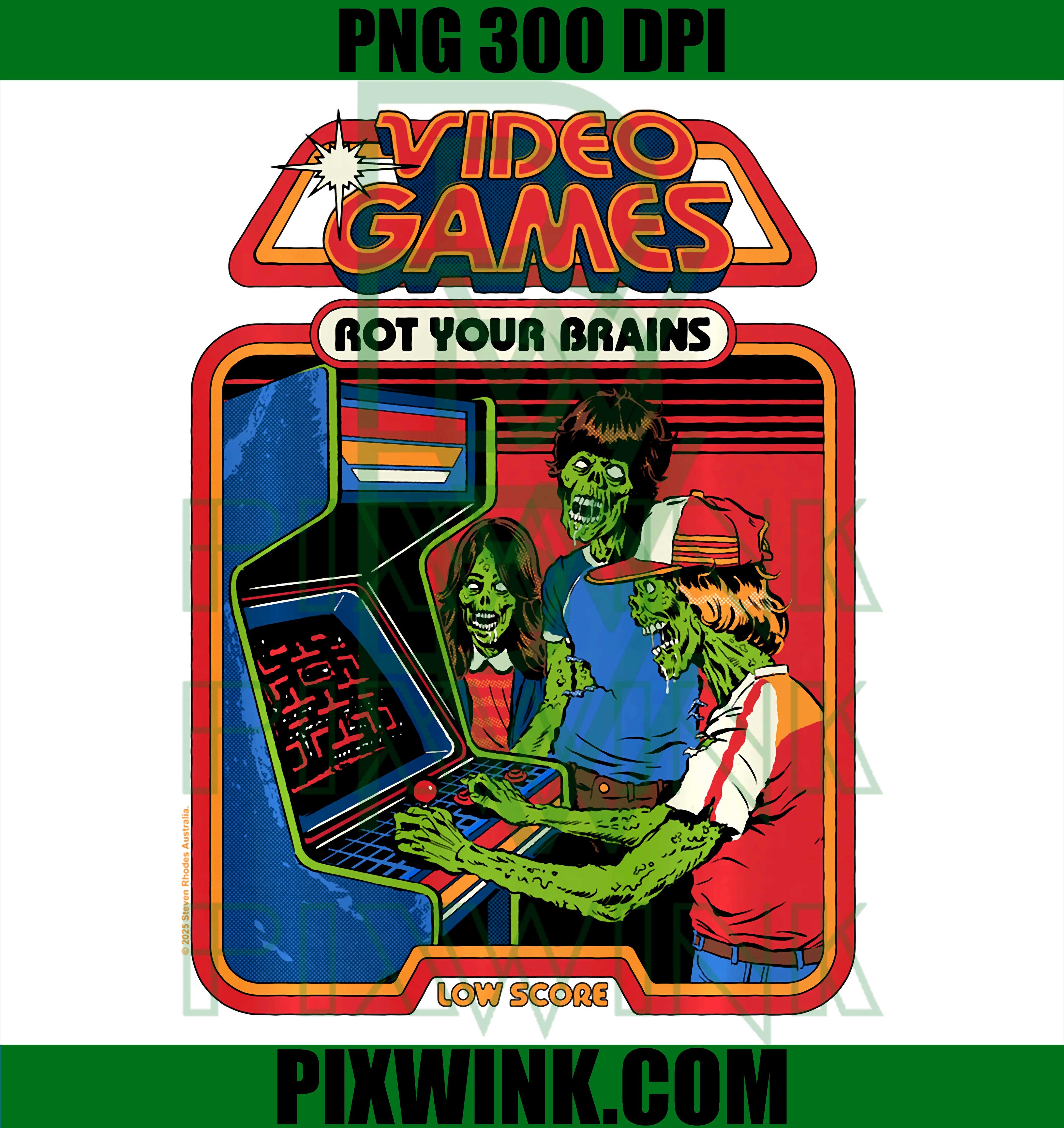 Video Game Zombies PNG, Retro Funny Gaming Horror PNG
