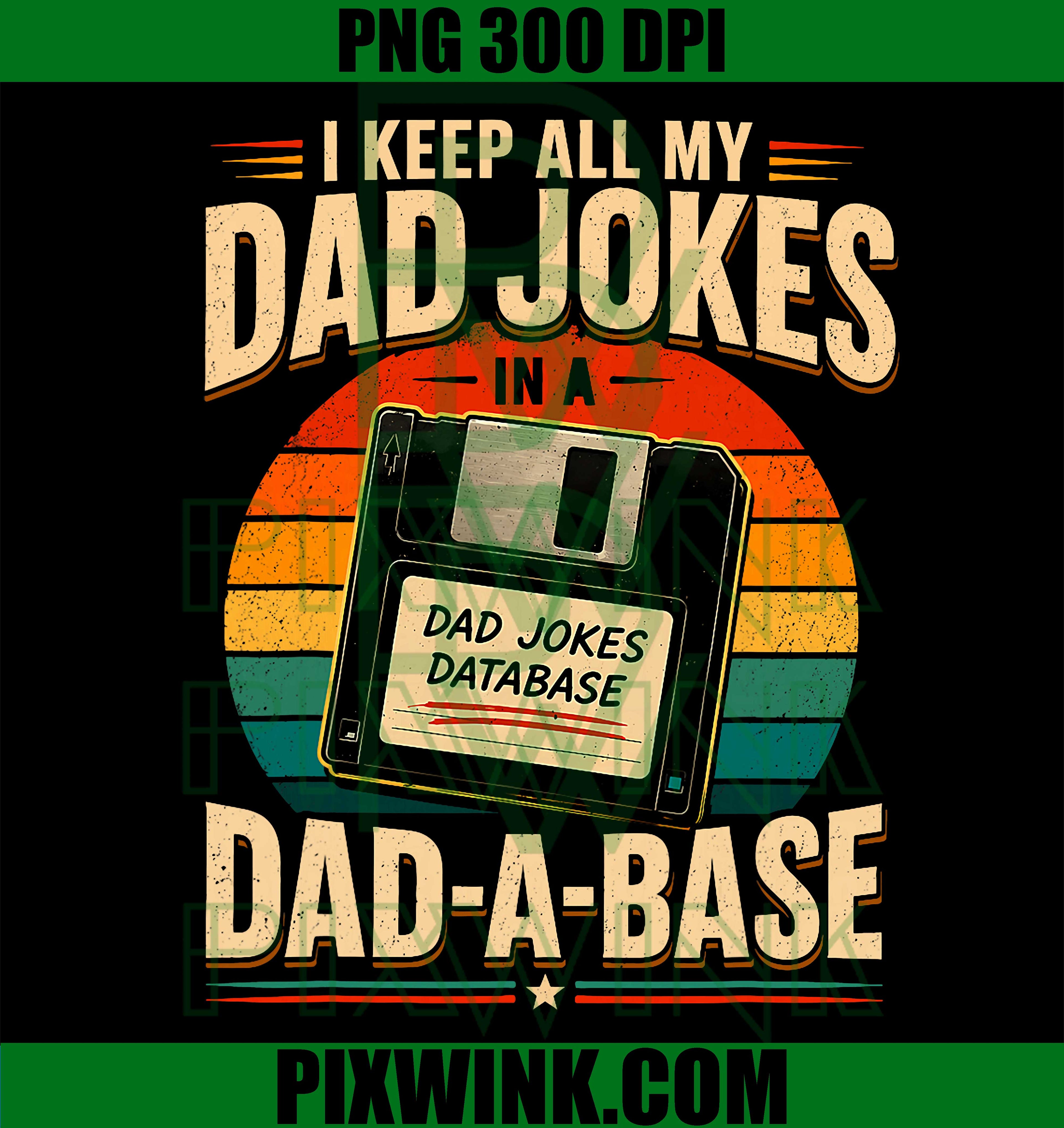 Dad Joke Database PNG, Retro Floppy Disk Dad Humor PNG