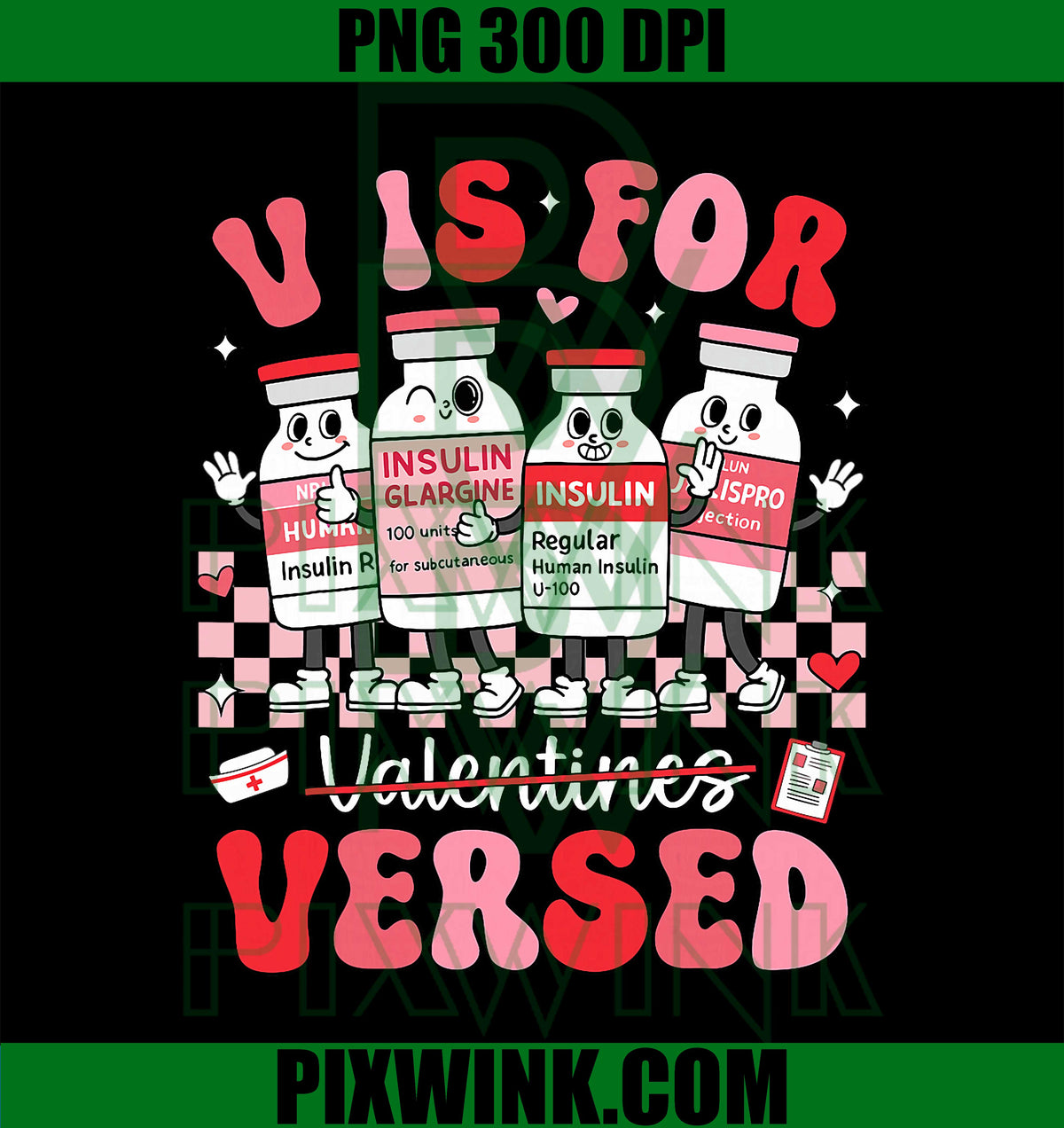 V is for Versed Nurse PNG, Valentine Nurse Life Pacu PNG