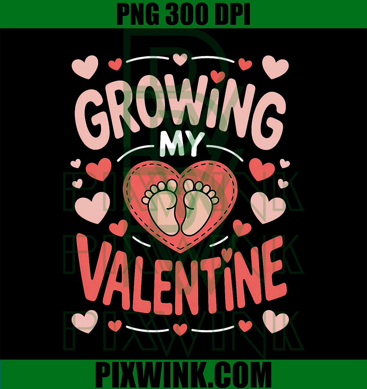 Growing My Valentine PNG, Cute Baby Feet PNG