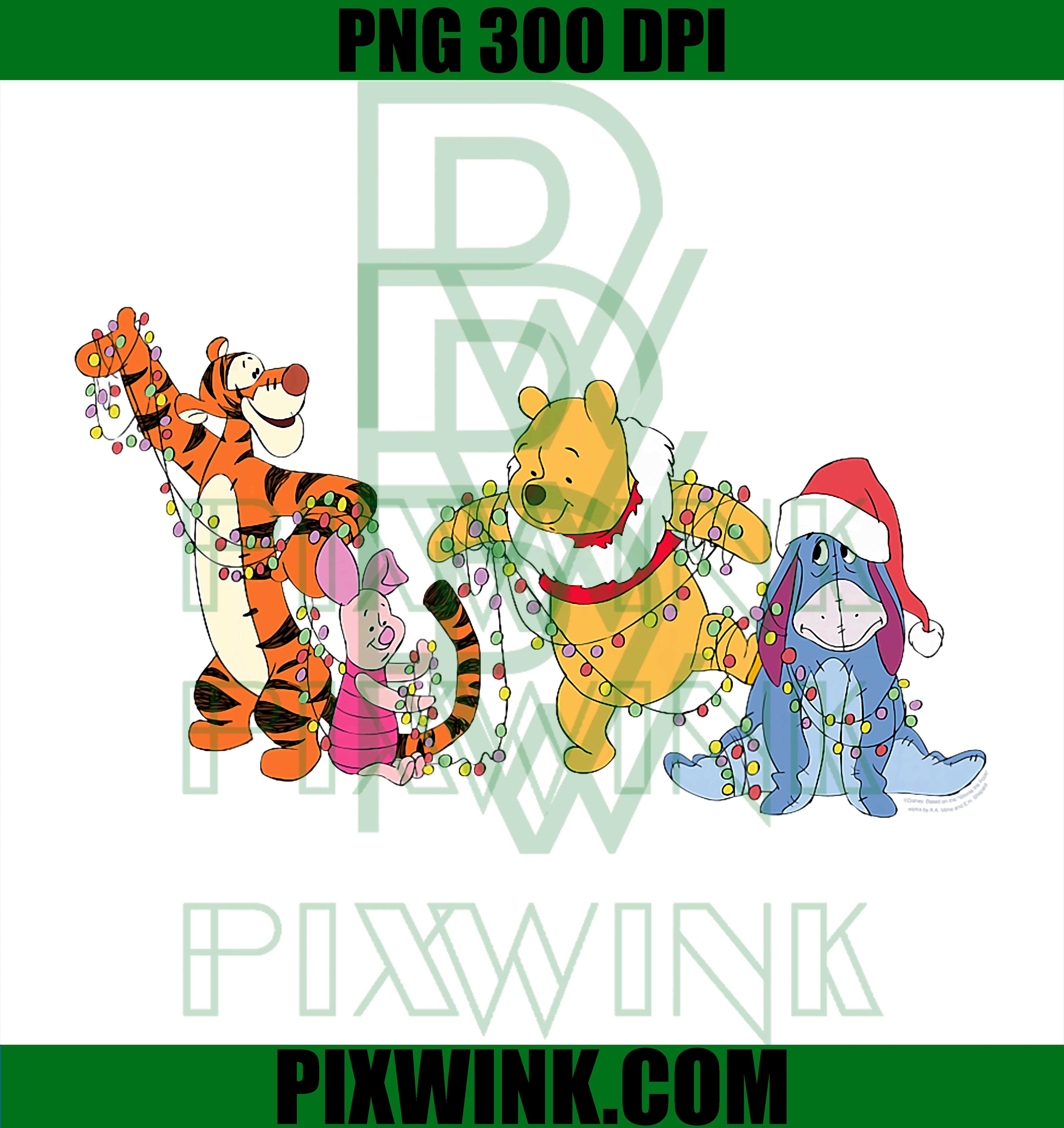 Disney Winnie The Pooh & Friends Christmas Lights Holiday PNG