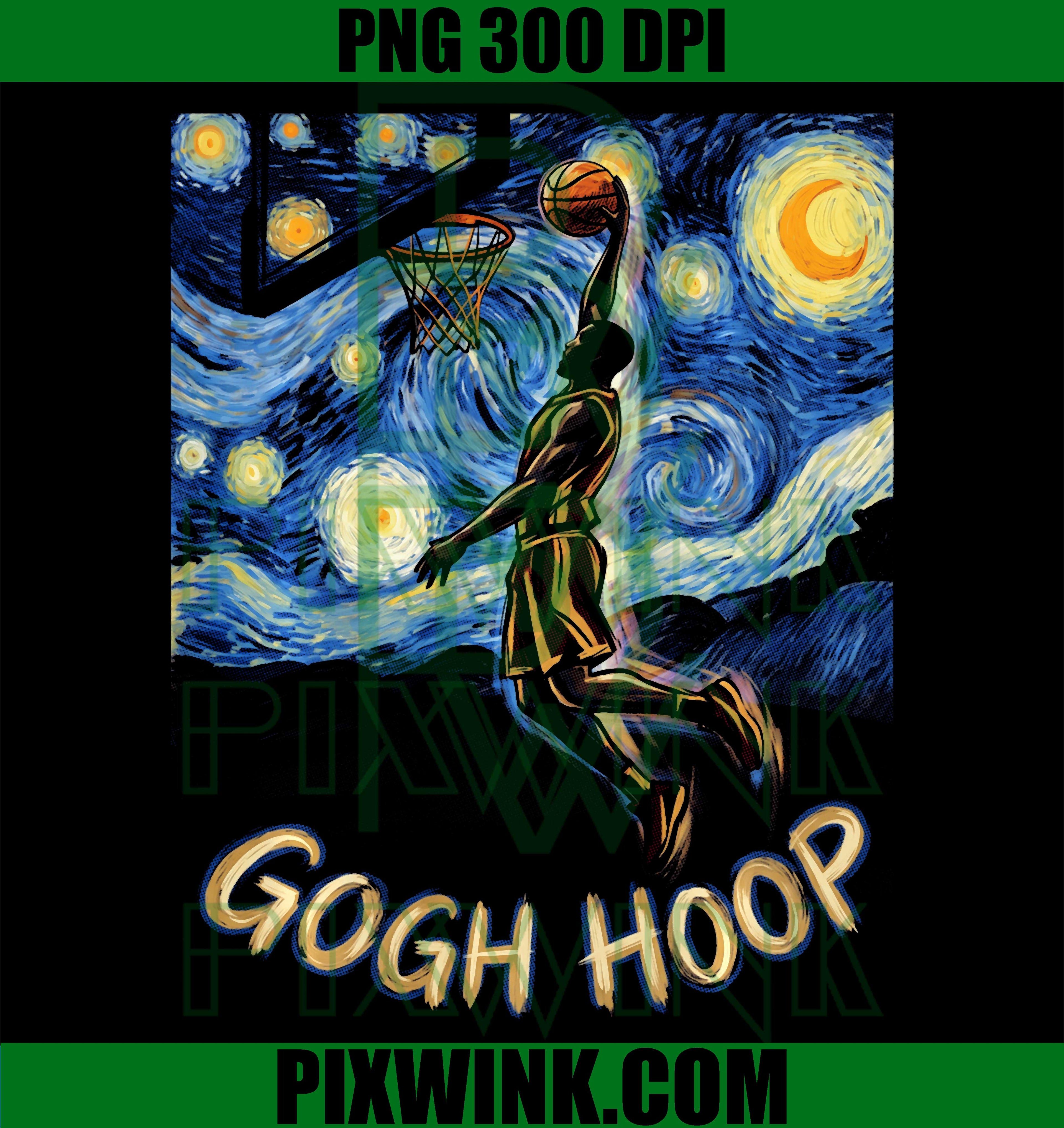 Gogh Hoop Basketball PNG, Van Gogh Player PNG Art Performance Design