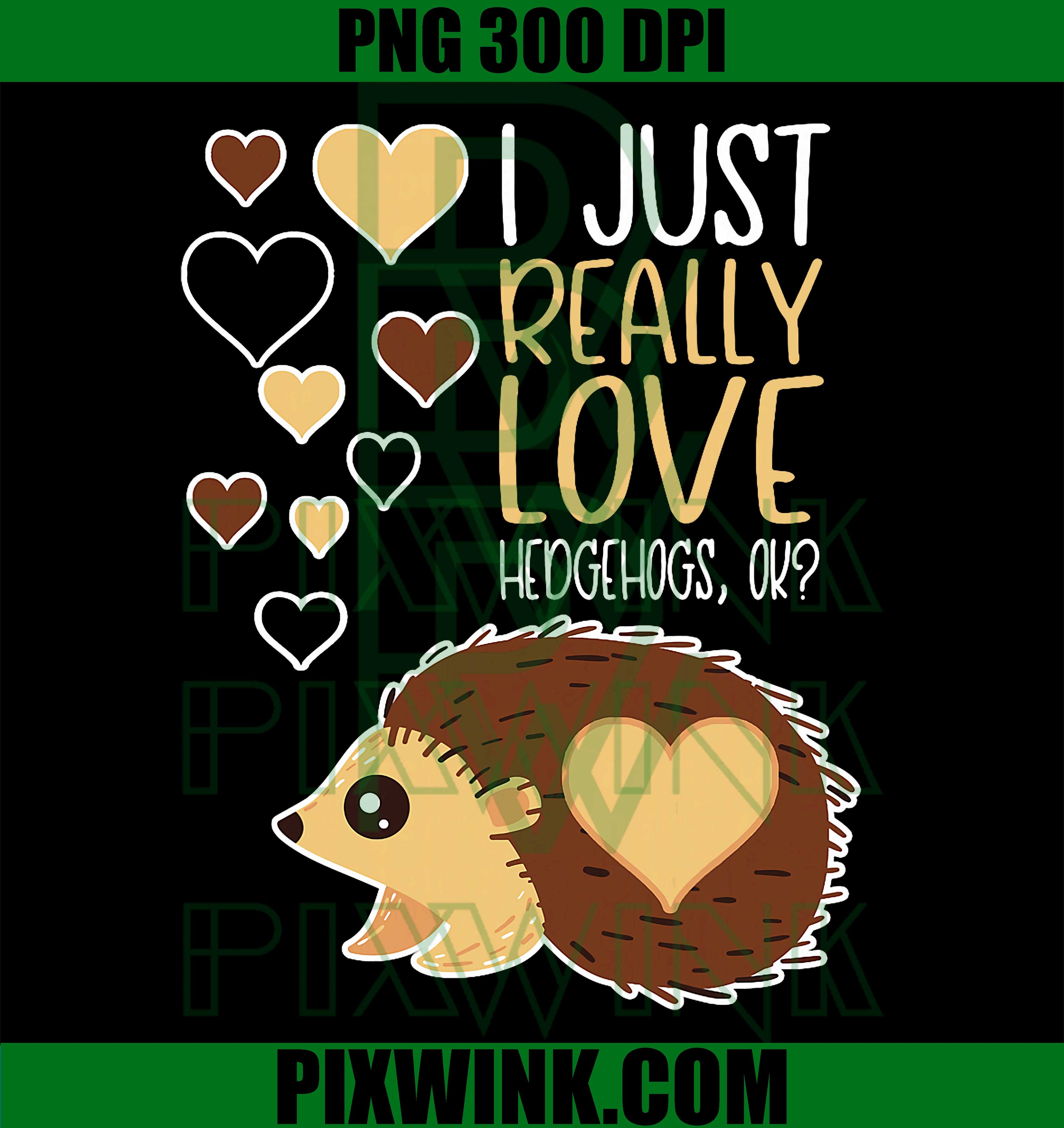Cute Hedgehog Lover PNG, I Just Really Love Hedgehogs OK PNG