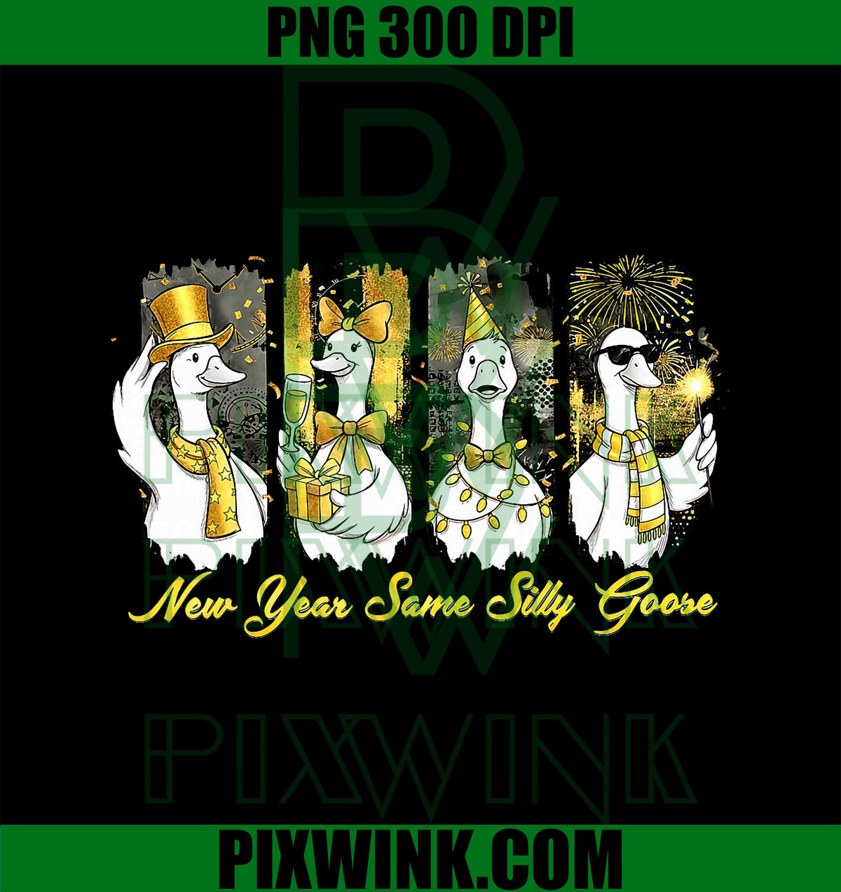 New Year Same Silly Goose, Funny 2026 New Year Teacher Goose PNG