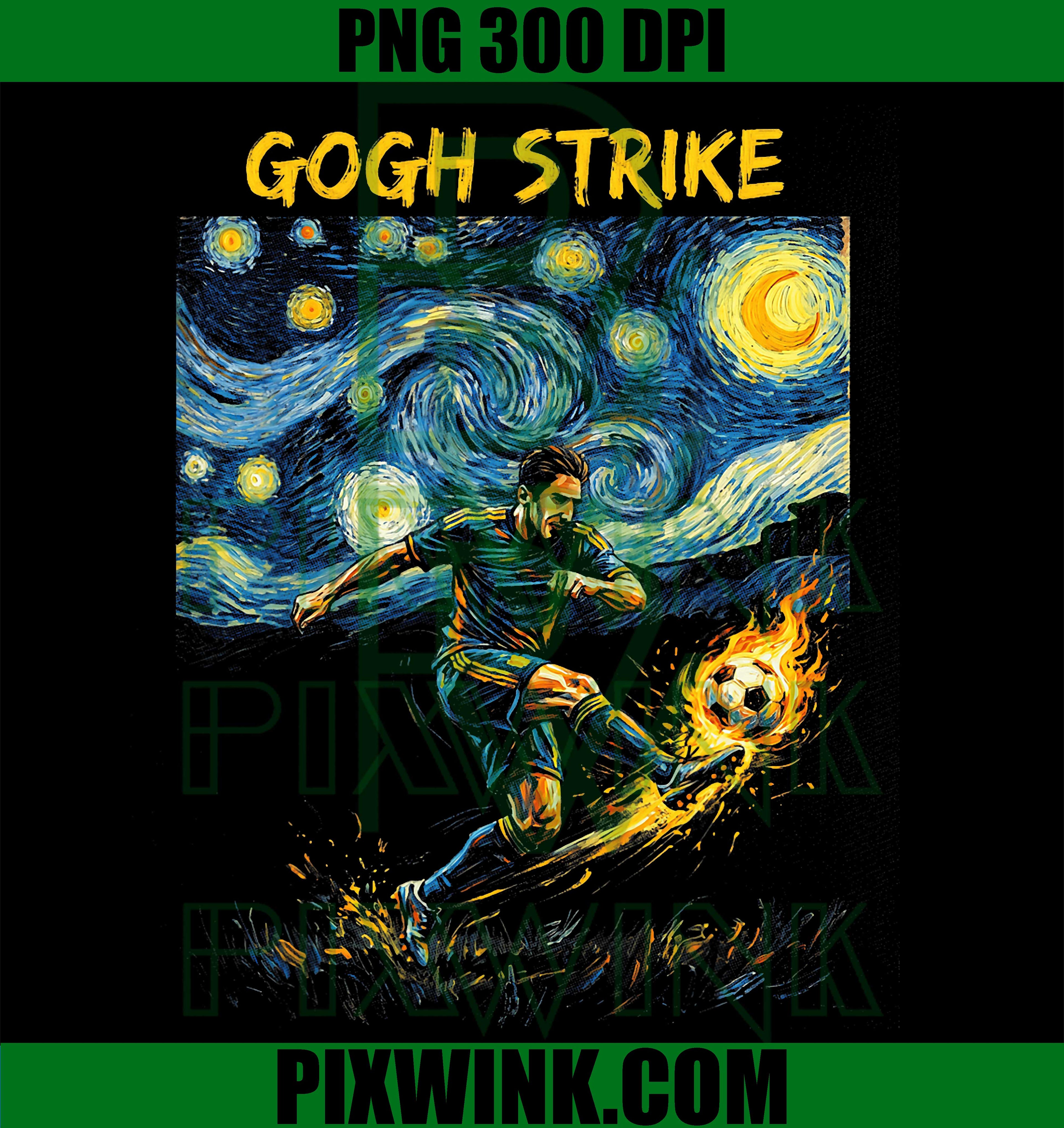 Gogh Strike Soccer PNG, Van Gogh Player PNG Art Design