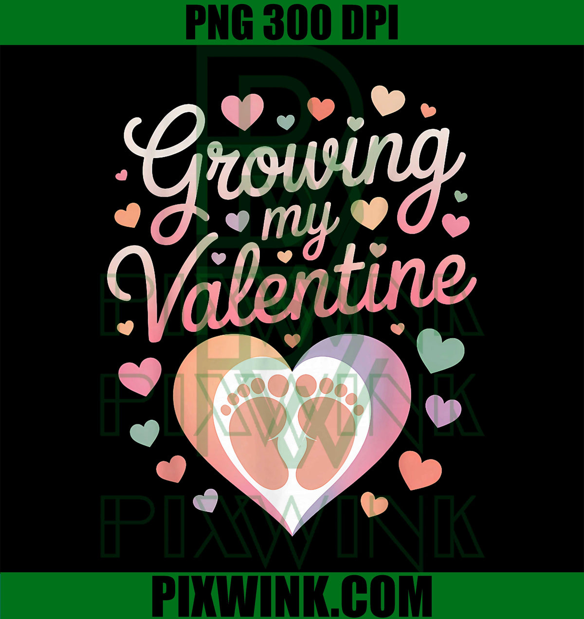 Growing My Valentine PNG, Heartbeat Love PNG