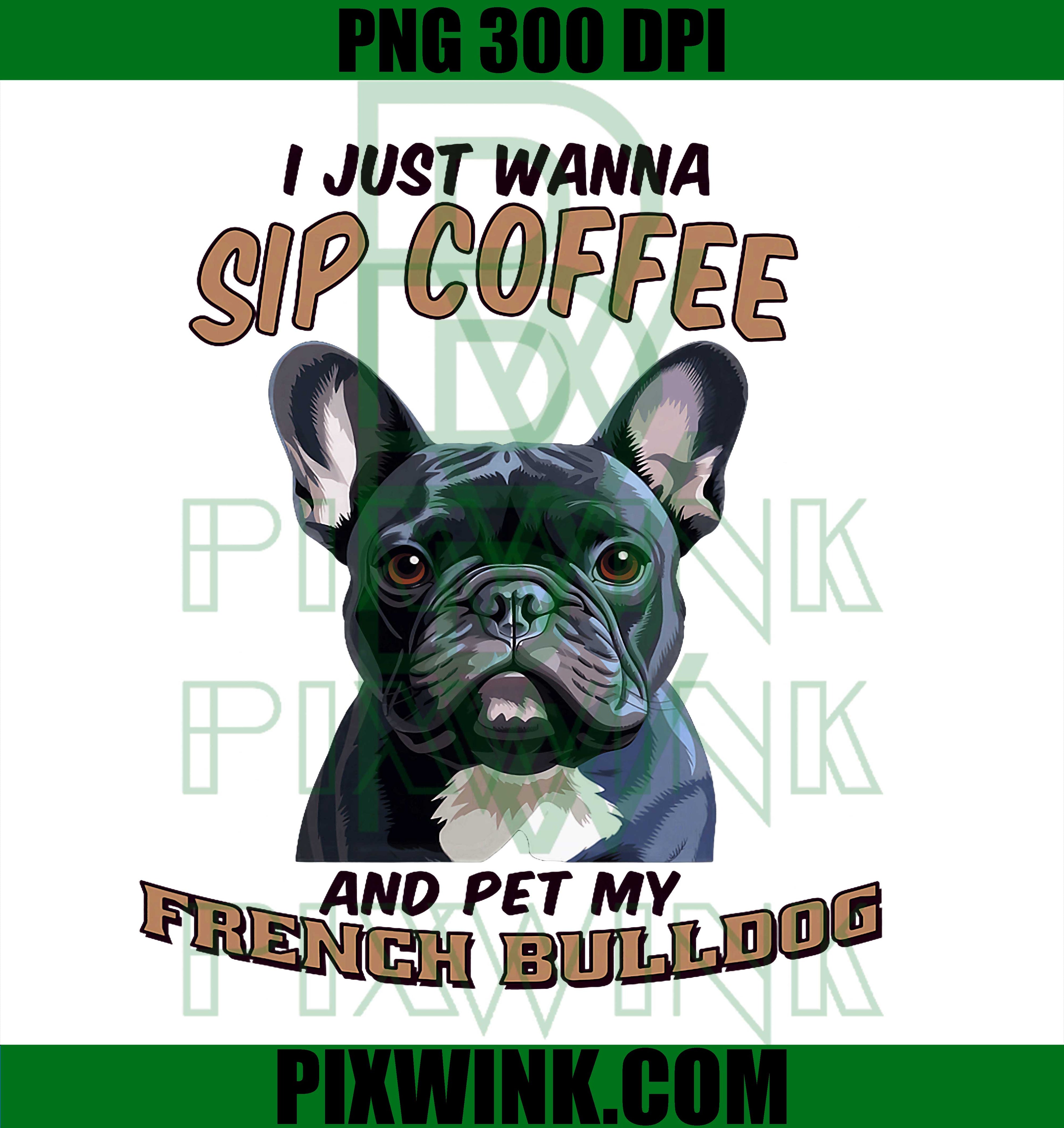 Coffee and French Bulldog PNG, Dog Owner Coffee Lover PNG