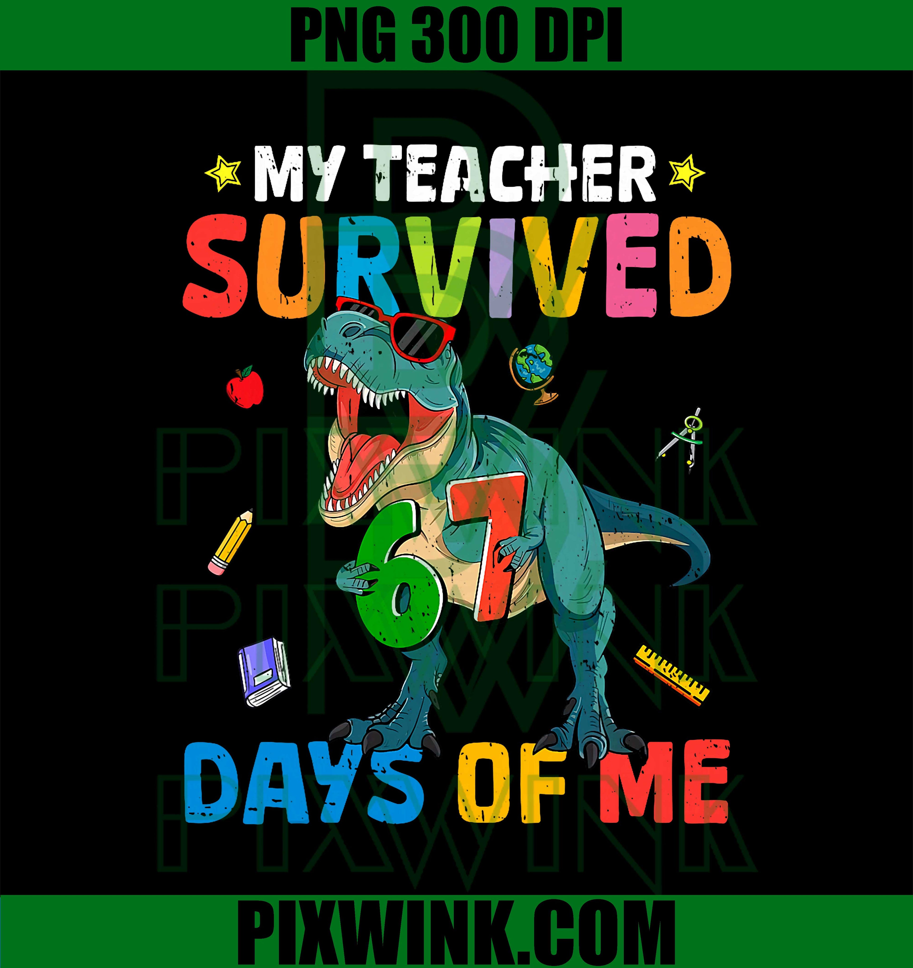 67th Day of School My Teacher Survived, 67 Days Boys Dinosaur PNG