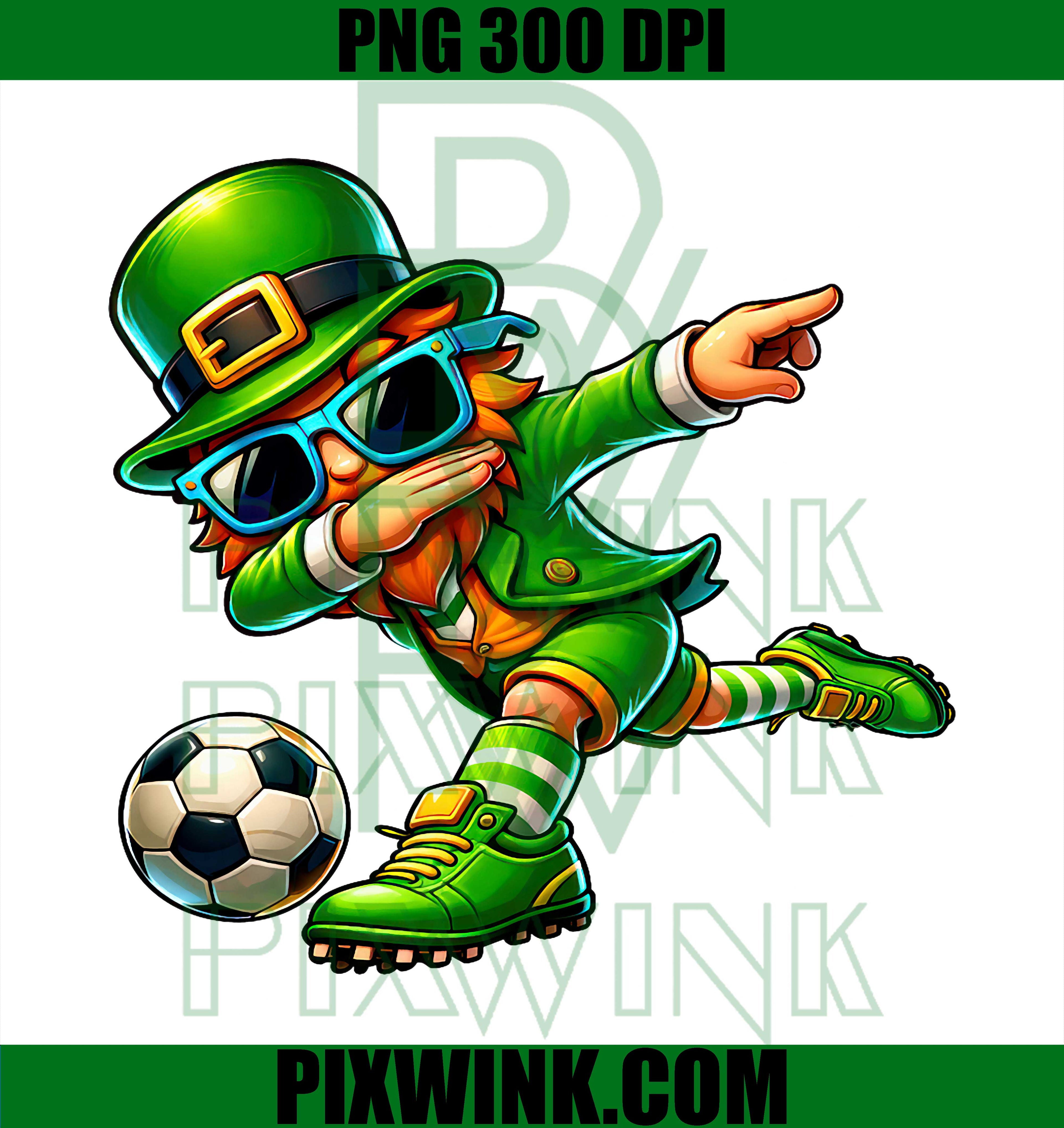 Funny Leprechaun Playing Soccer PNG, St Patricks Soccer Boy PNG