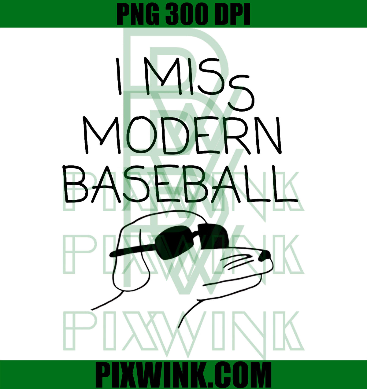 I Miss Modern Baseball Vintage, Funny Baseball Meme PNG