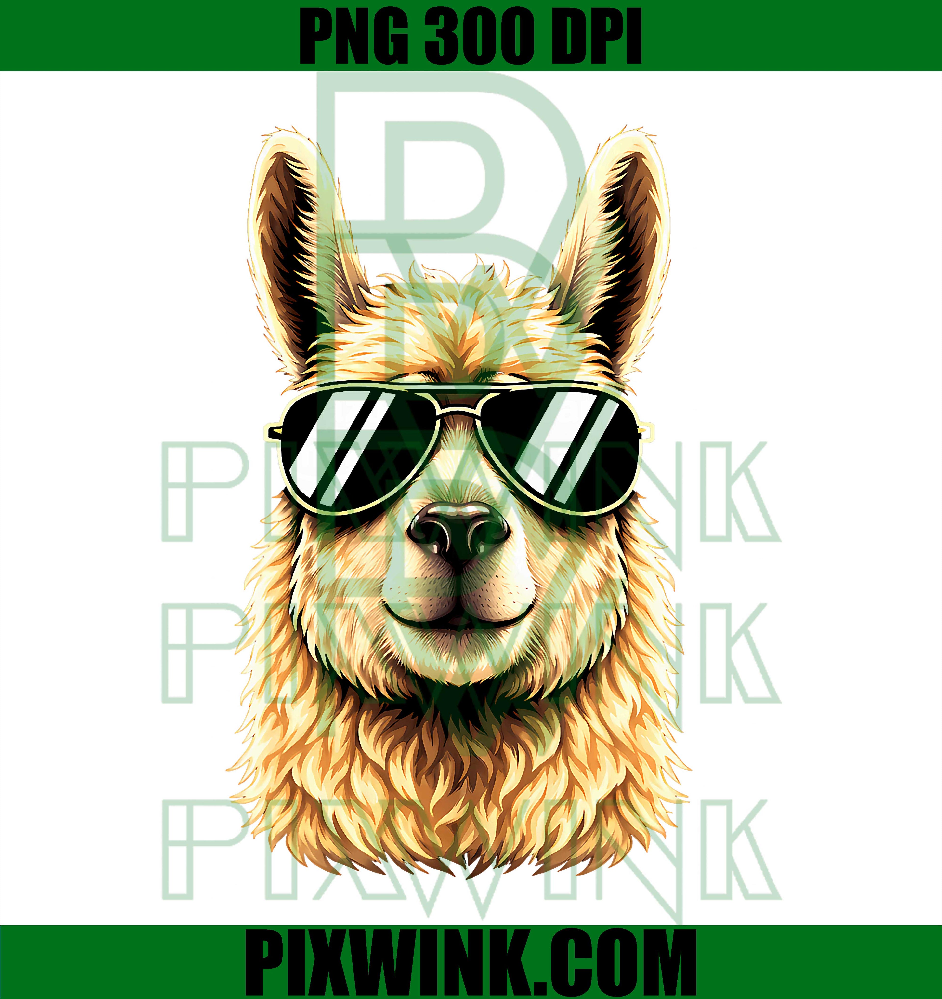 Funny Chill Llama Cartoon PNG, Relaxed Llama Meme PNG