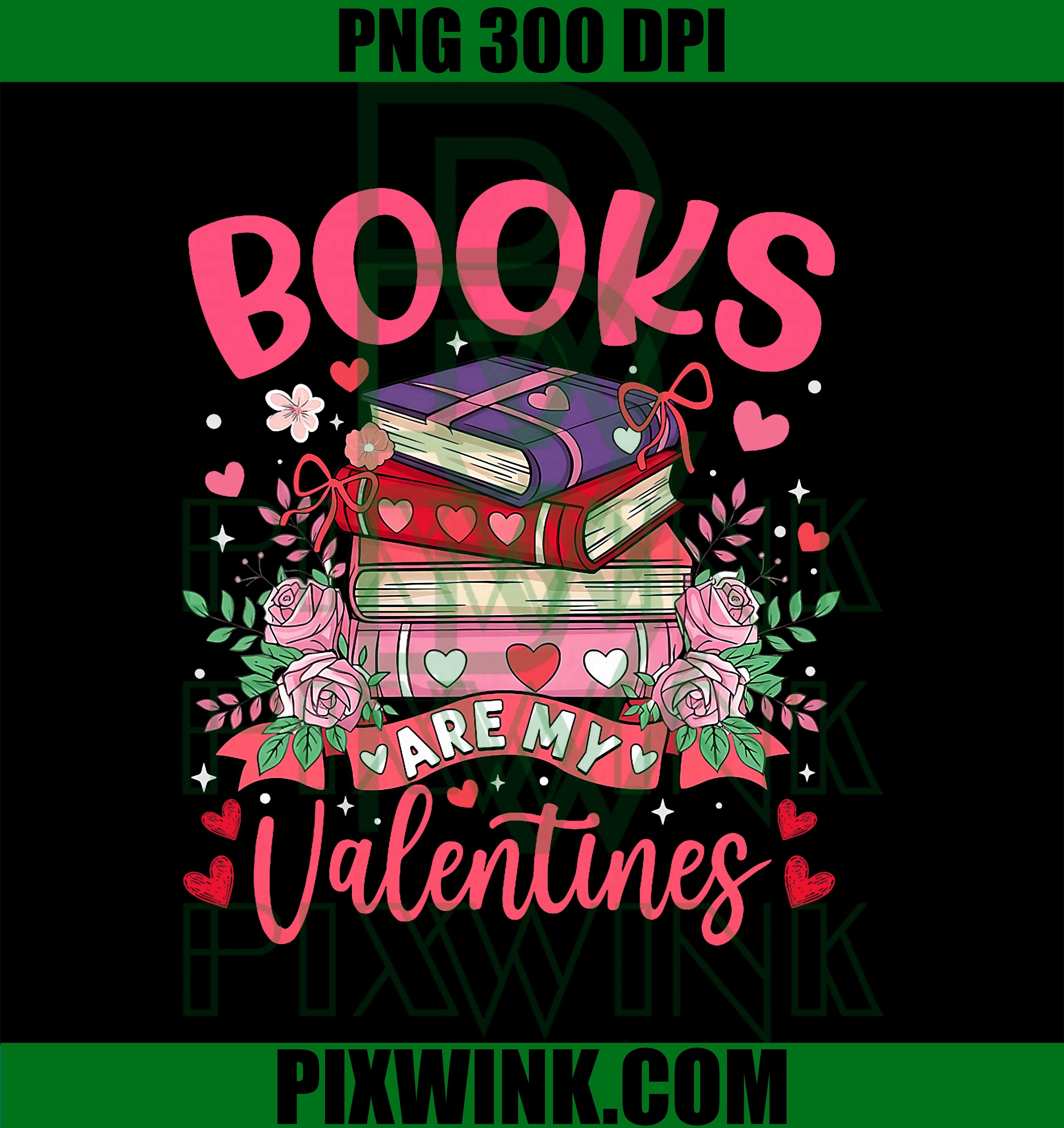 Books are My Valentine Coquette Bow, Book Flower Girl Women PNG