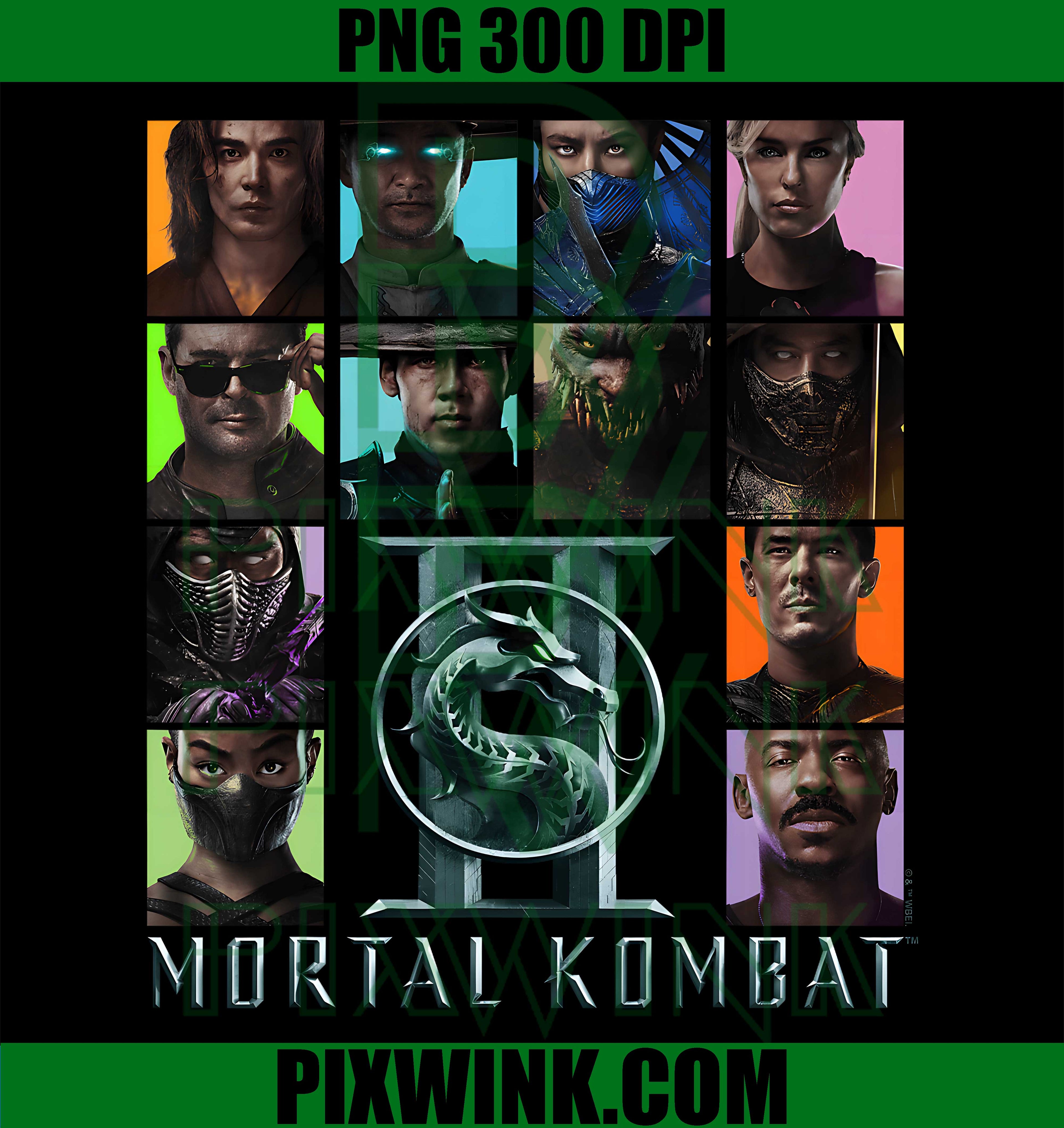 Mortal Kombat 2 Character Squares PNG, Retro Fighting Game PNG