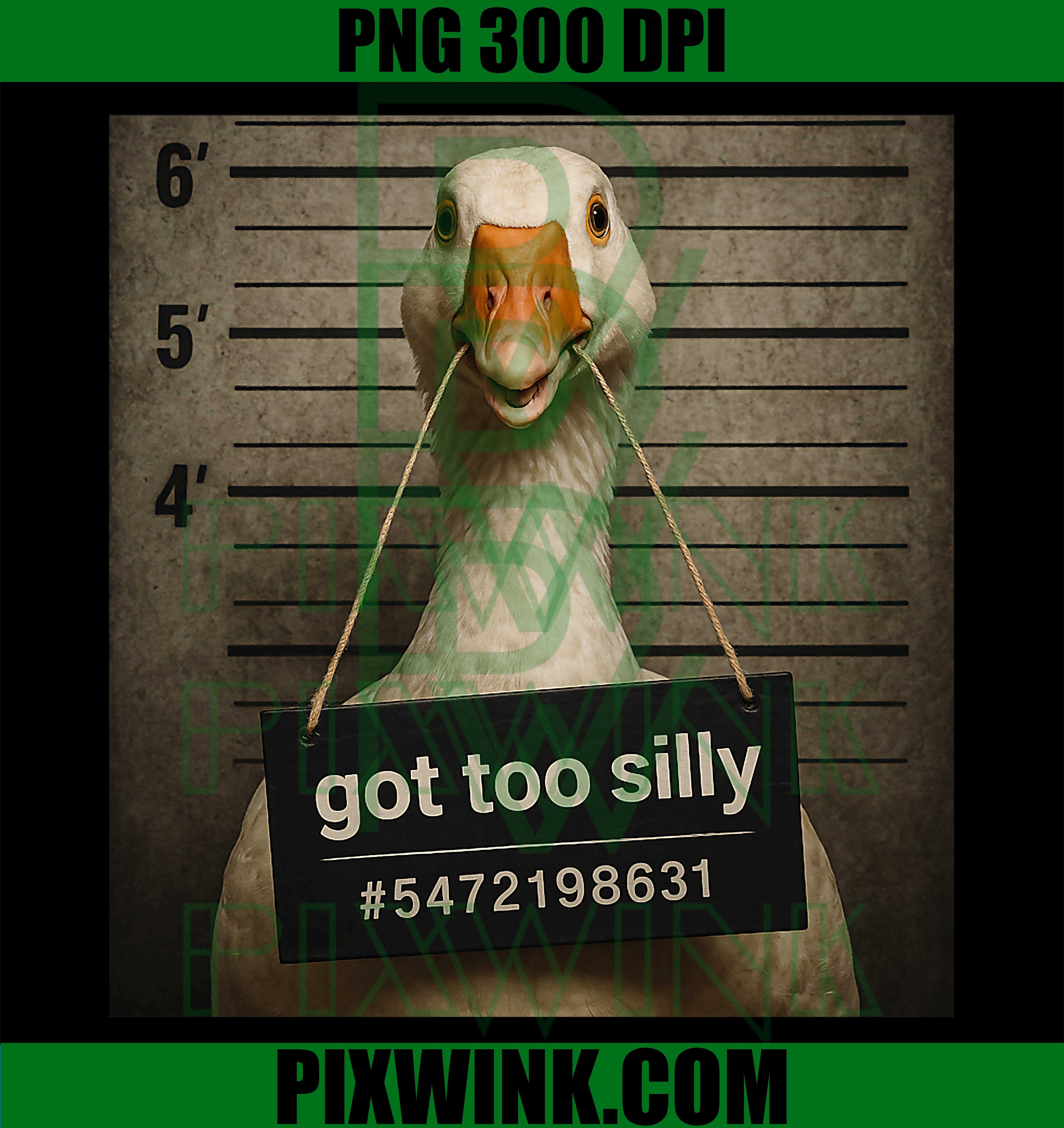 Silly Goose Mugshot PNG, Funny Goose Meme PNG Comfort Colors Design