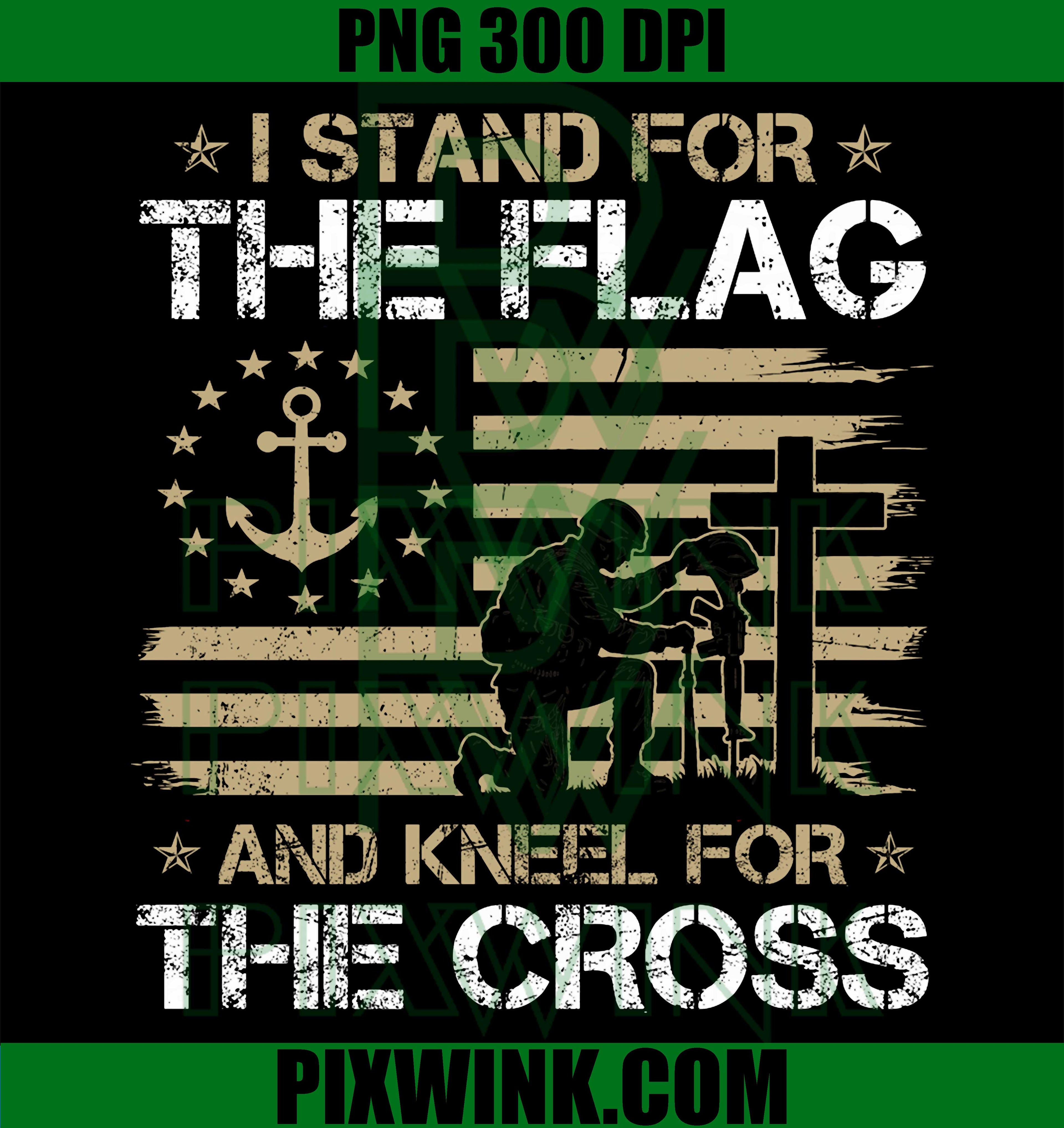 Stand For Flag Kneel For Cross PNG, Sailor Memorial Day Faith Design PNG