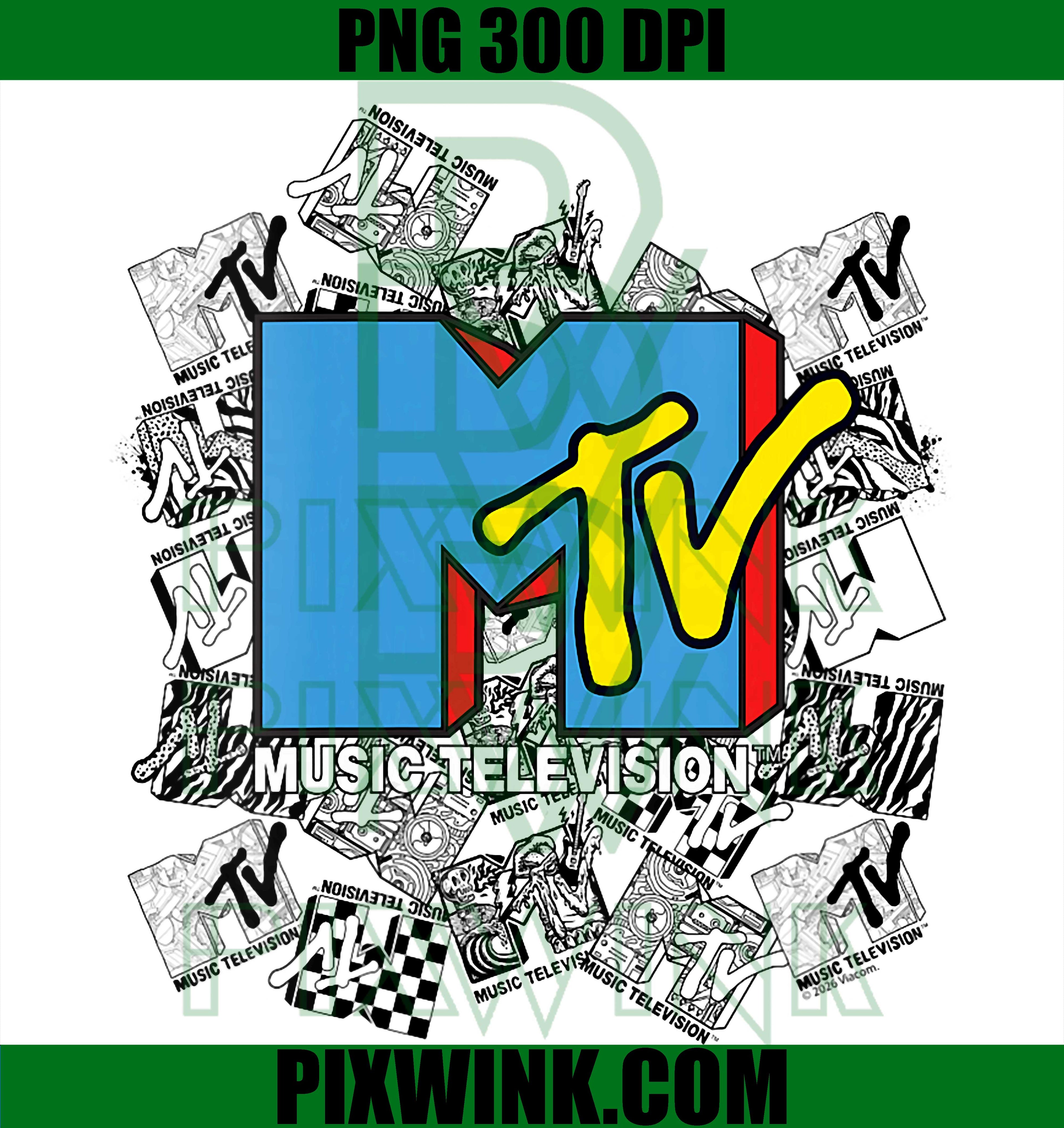 MTV Logo PNG, Retro Toss V-Neck Graphic PNG