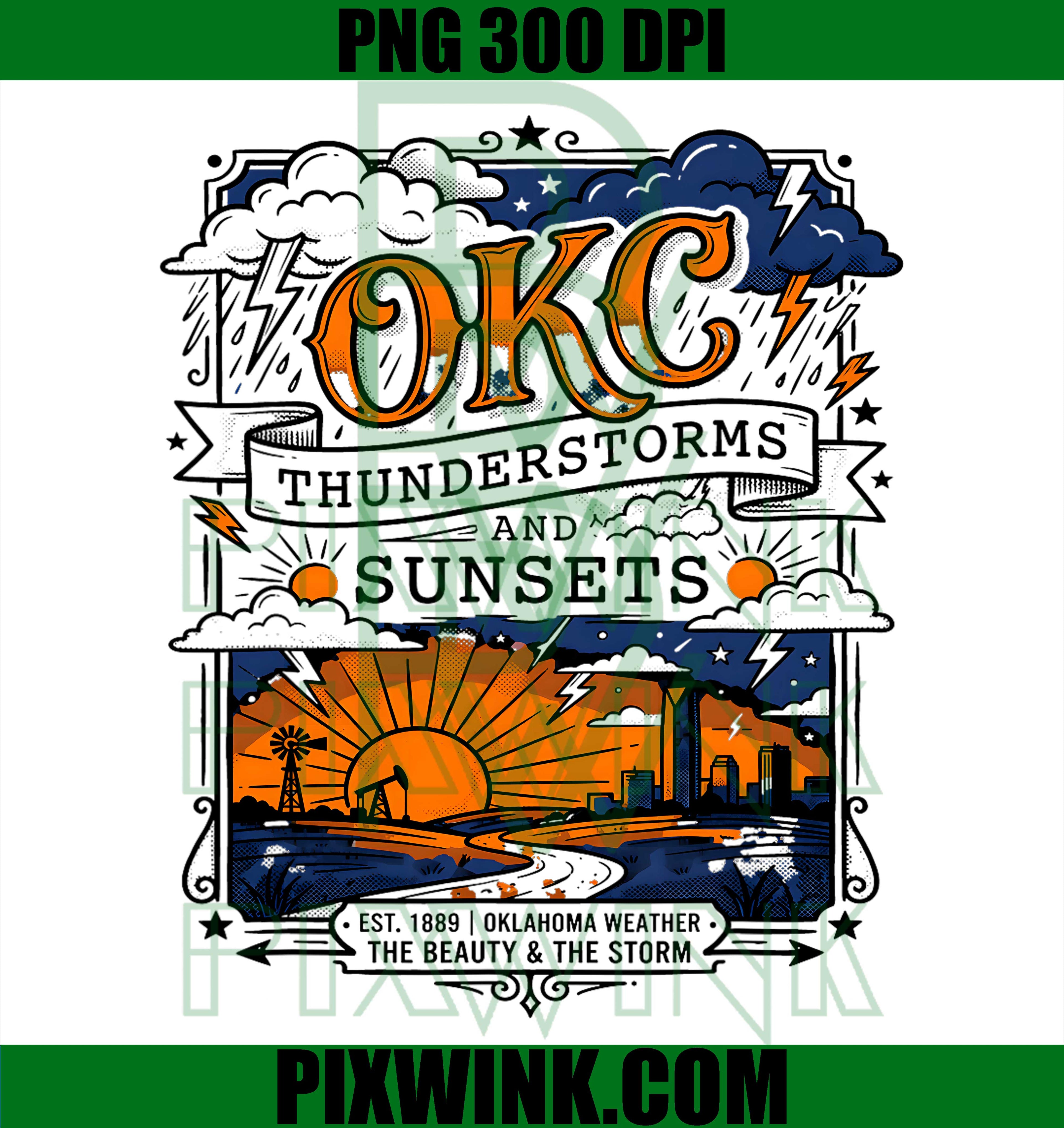 Oklahoma City Thunderstorms Sunsets Landscape PNG, Nature Sky Weather Art PNG
